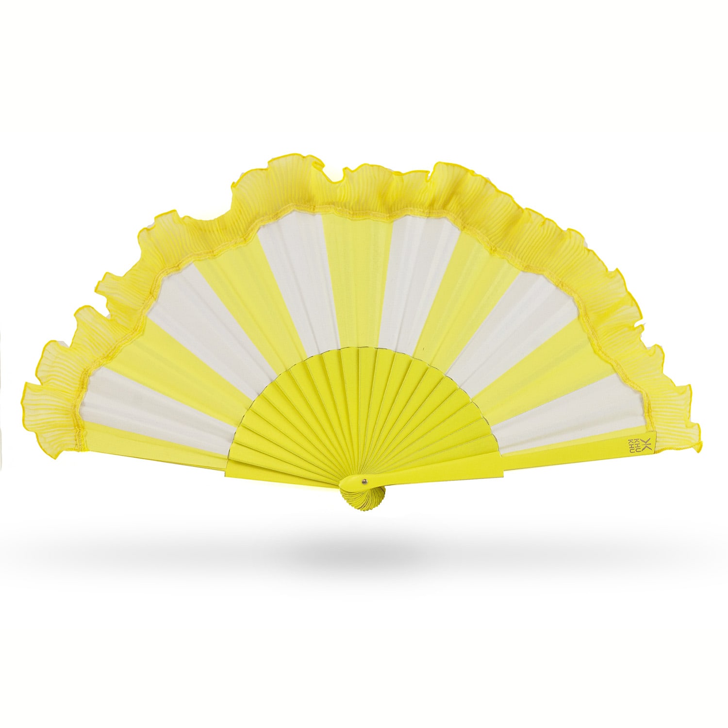 Khu Khu  Yellow / Orange / White Tuscan Yellow Hand Fan In Yellow/orange/white