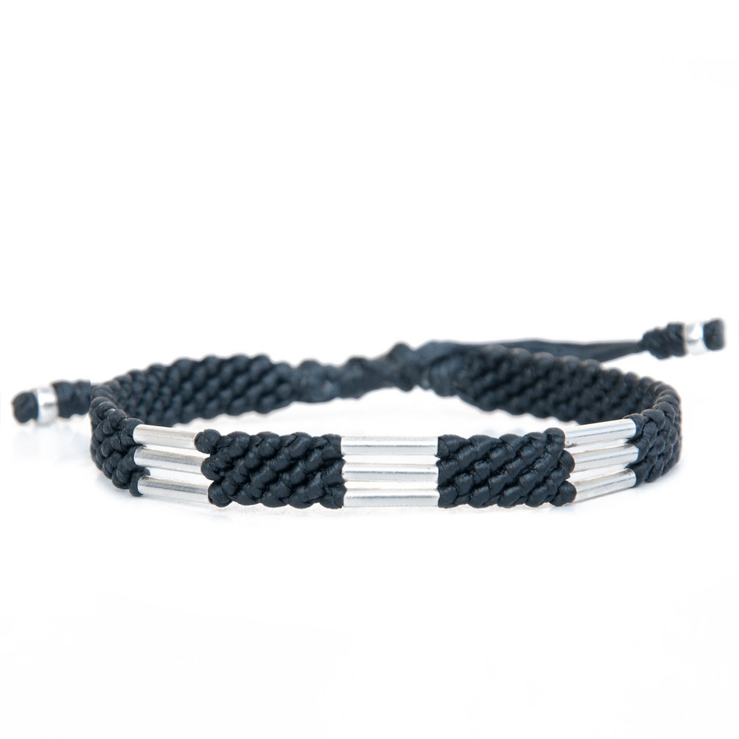 Men’s Handmade Waterproof Rope Bracelet - Thames Link Eco- Black Harbour Uk Bracelets