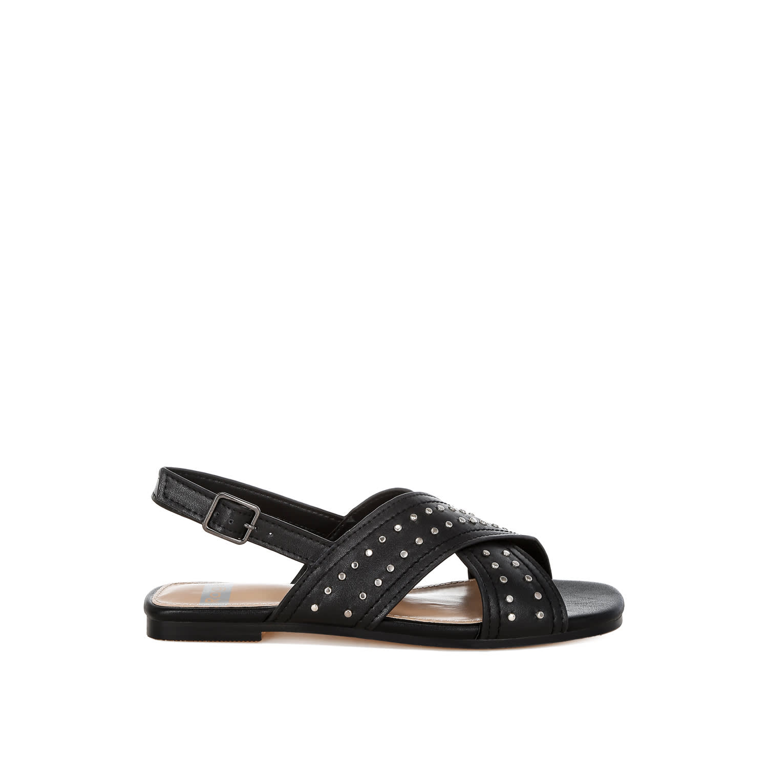 Rag & Co Women's Calluna Stud Embellished Buckled Flats In Black In Black