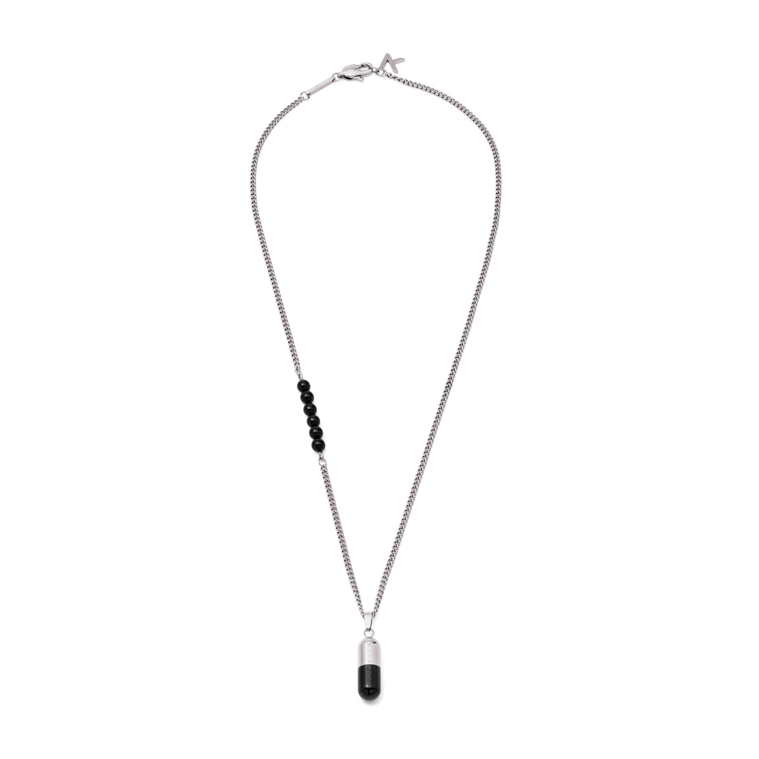 Klasse14 Women's Duality Capsule Necklace - Silver & Black Onyx 470mm In Gray