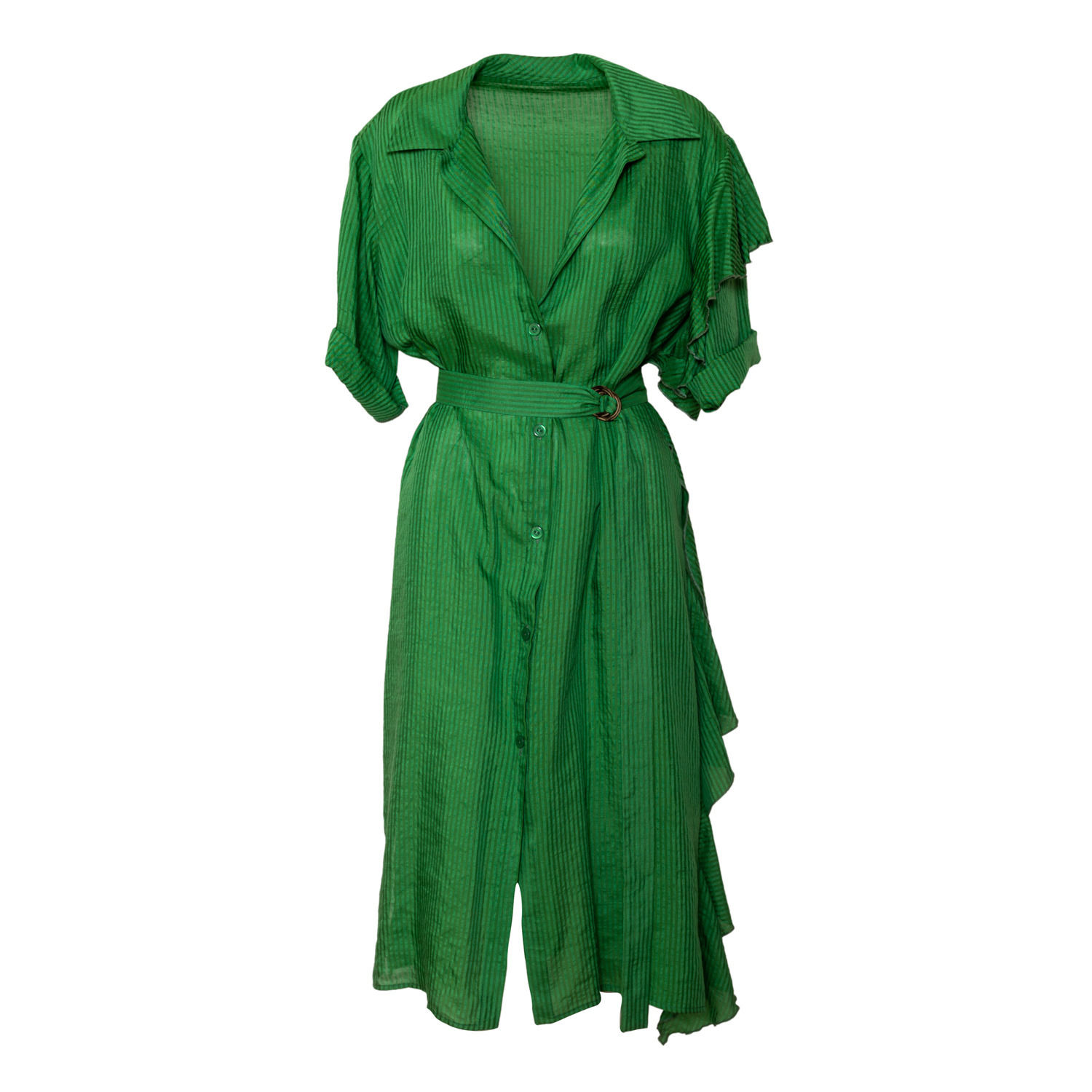 Women’s Klari Green Shirtdress S/M Artista