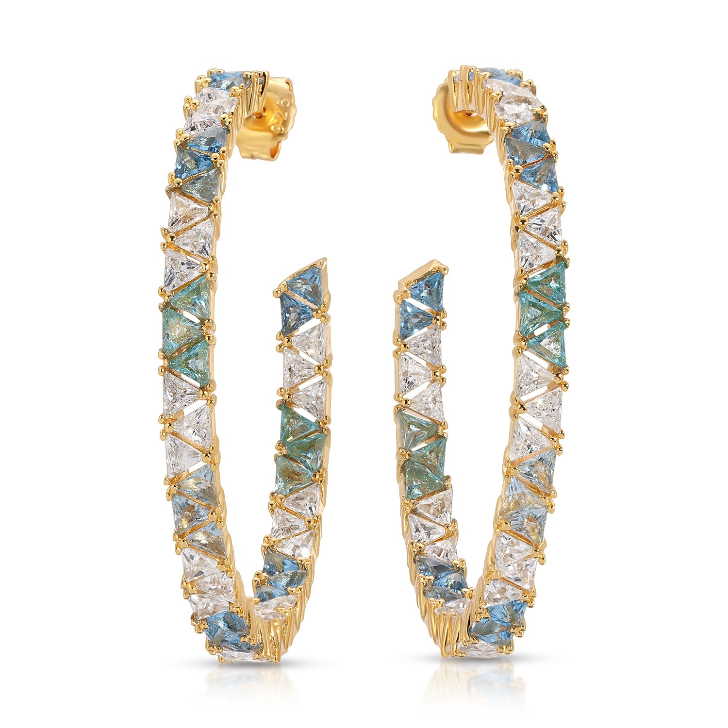 Native Gem Women's Blue Maré Hoop Earrings In Gold