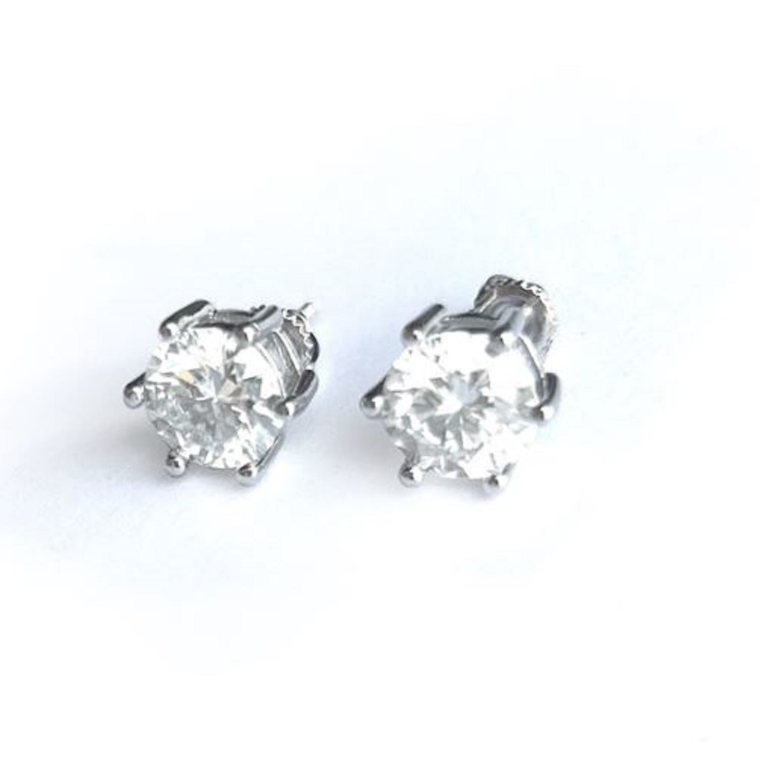House Of Elliott Women's Silver Rhodium Plated Moissanite Classic Earrings