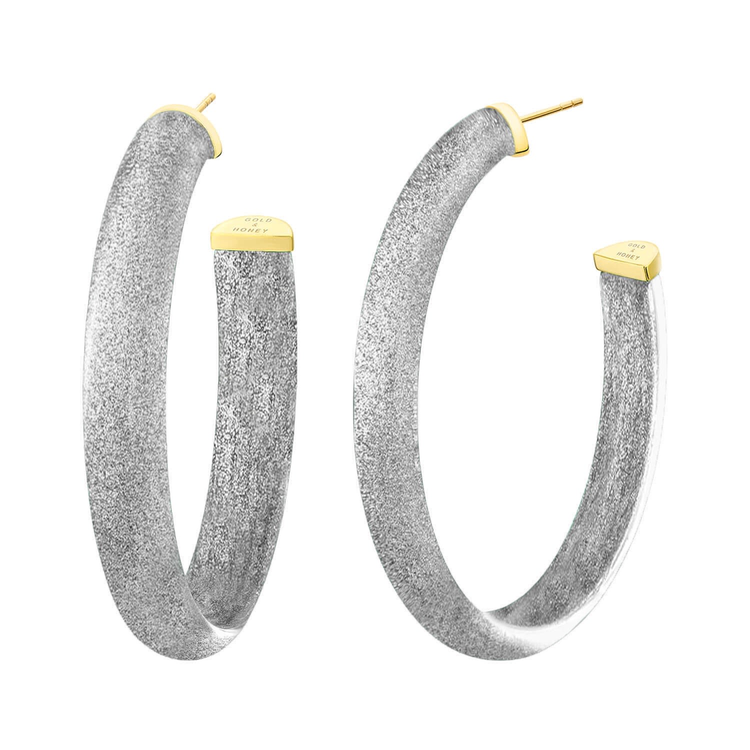 Women’s Gold / Silver Xl Oval Hoops In Silver Pixie Gold & Honey