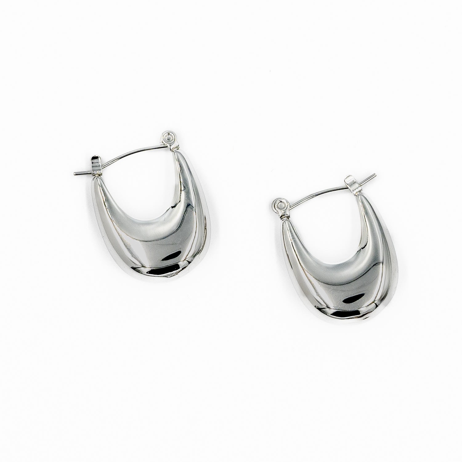 Superdivajewellery Women's Silver Curve Drop Earrings In Silver