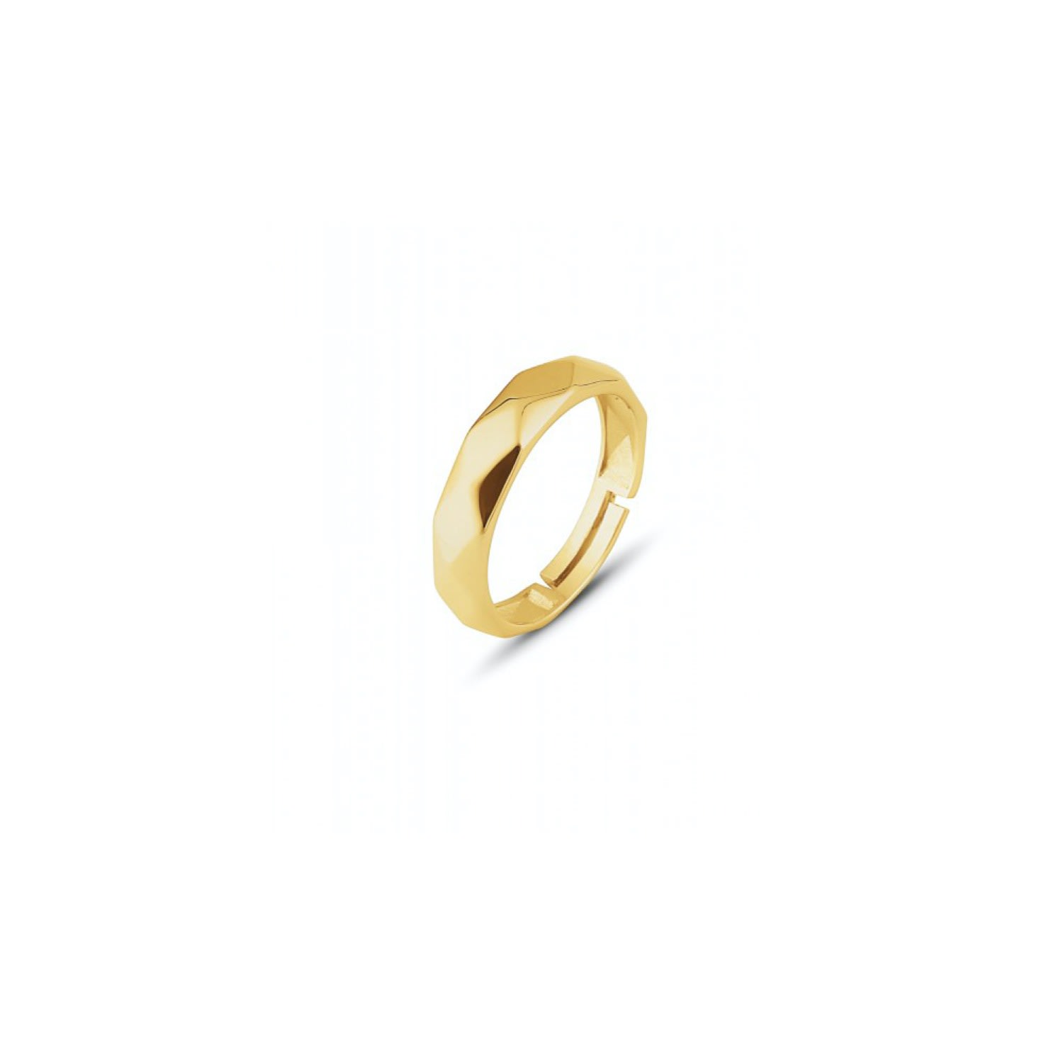 Spero London Women's Gold Sterling Silver Wide Hammered Ring