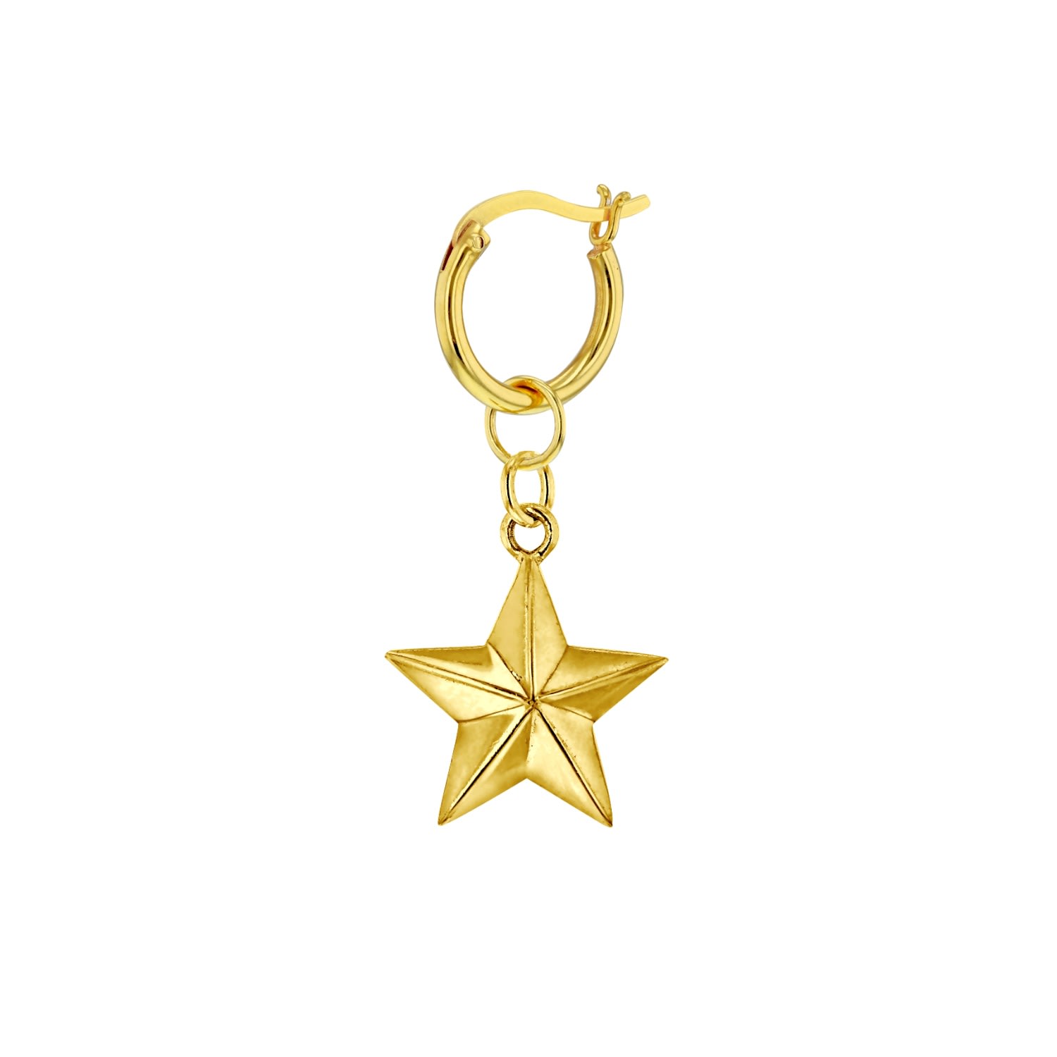 Women’s Gold-Plated Star Hung On A Gold-Plated Hoop True Rocks