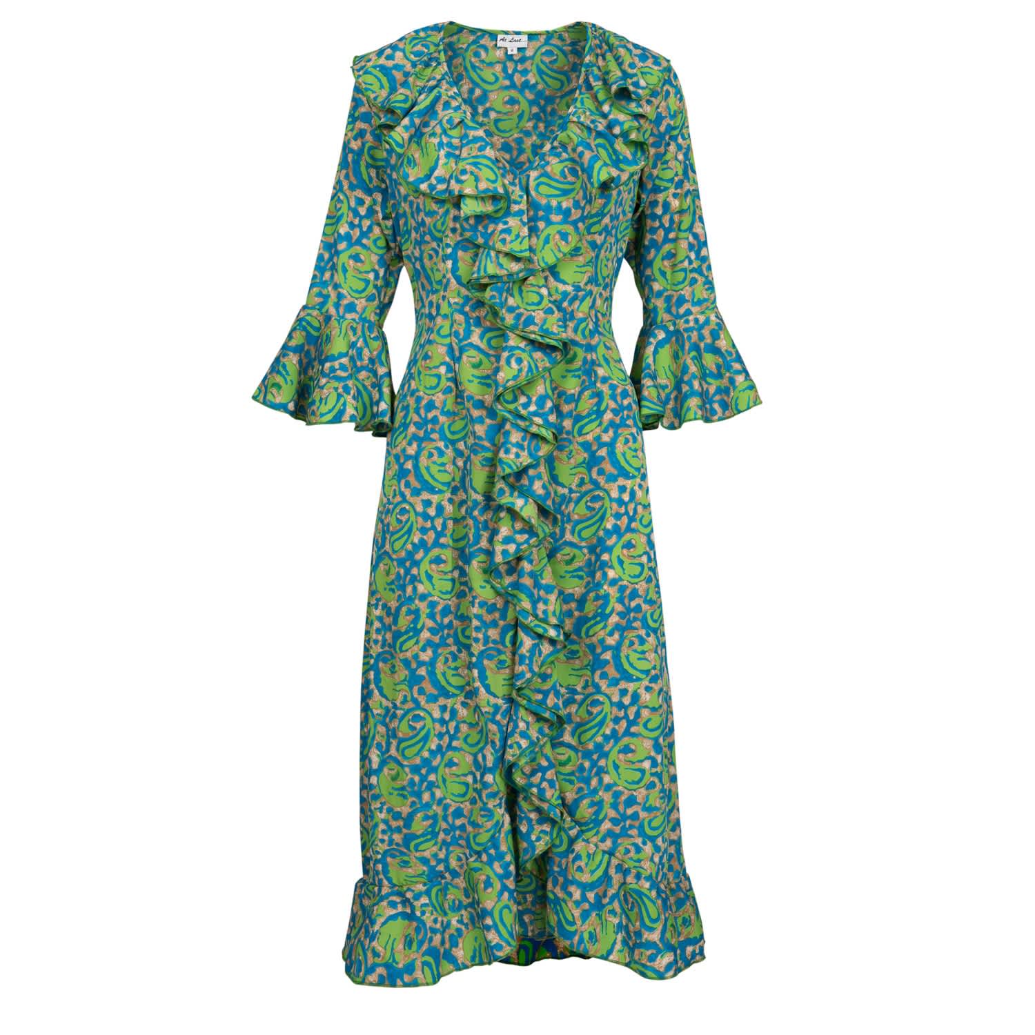 Felicity Dress Turquoise & Lime At Last... Wolf & Badger