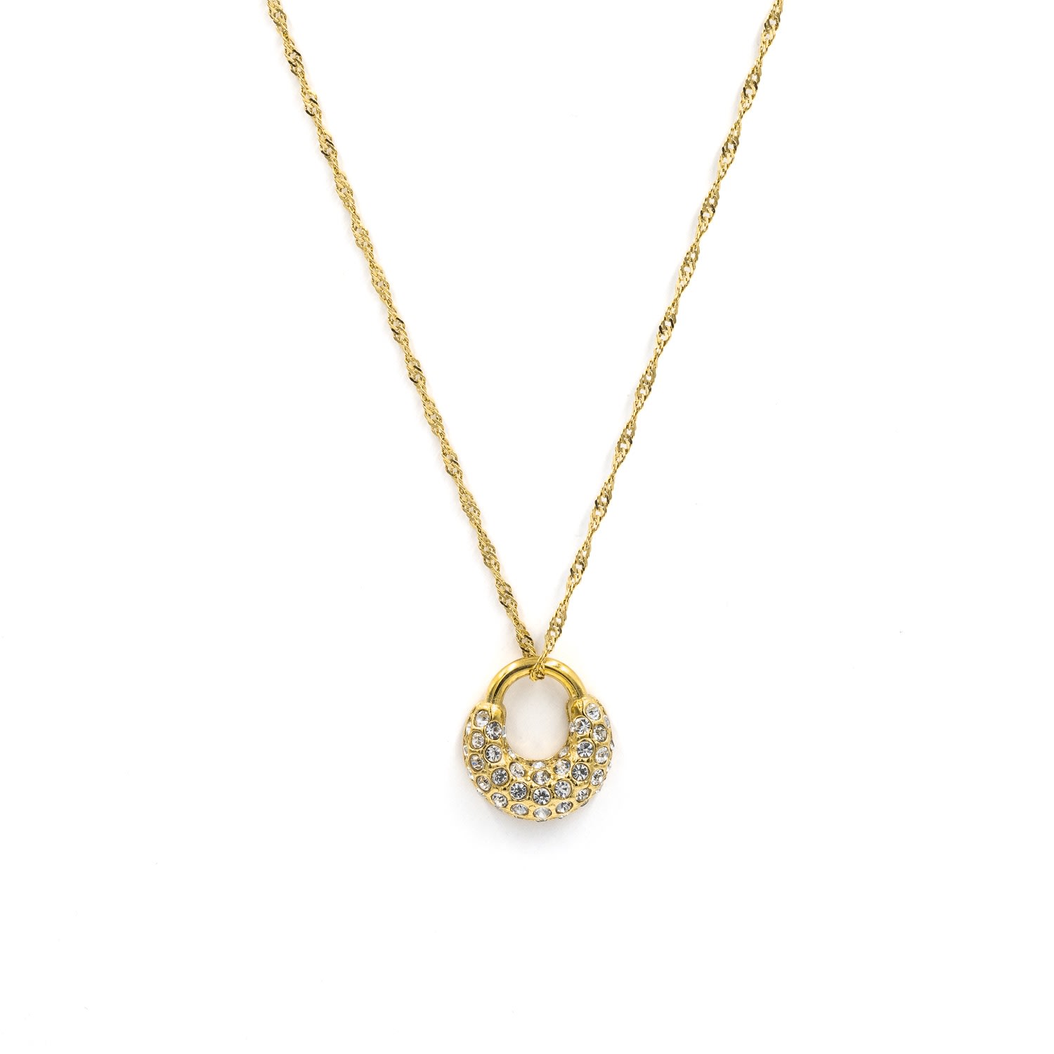 Superdivajewellery Women's Gold Basket Crystal Necklace In Gold