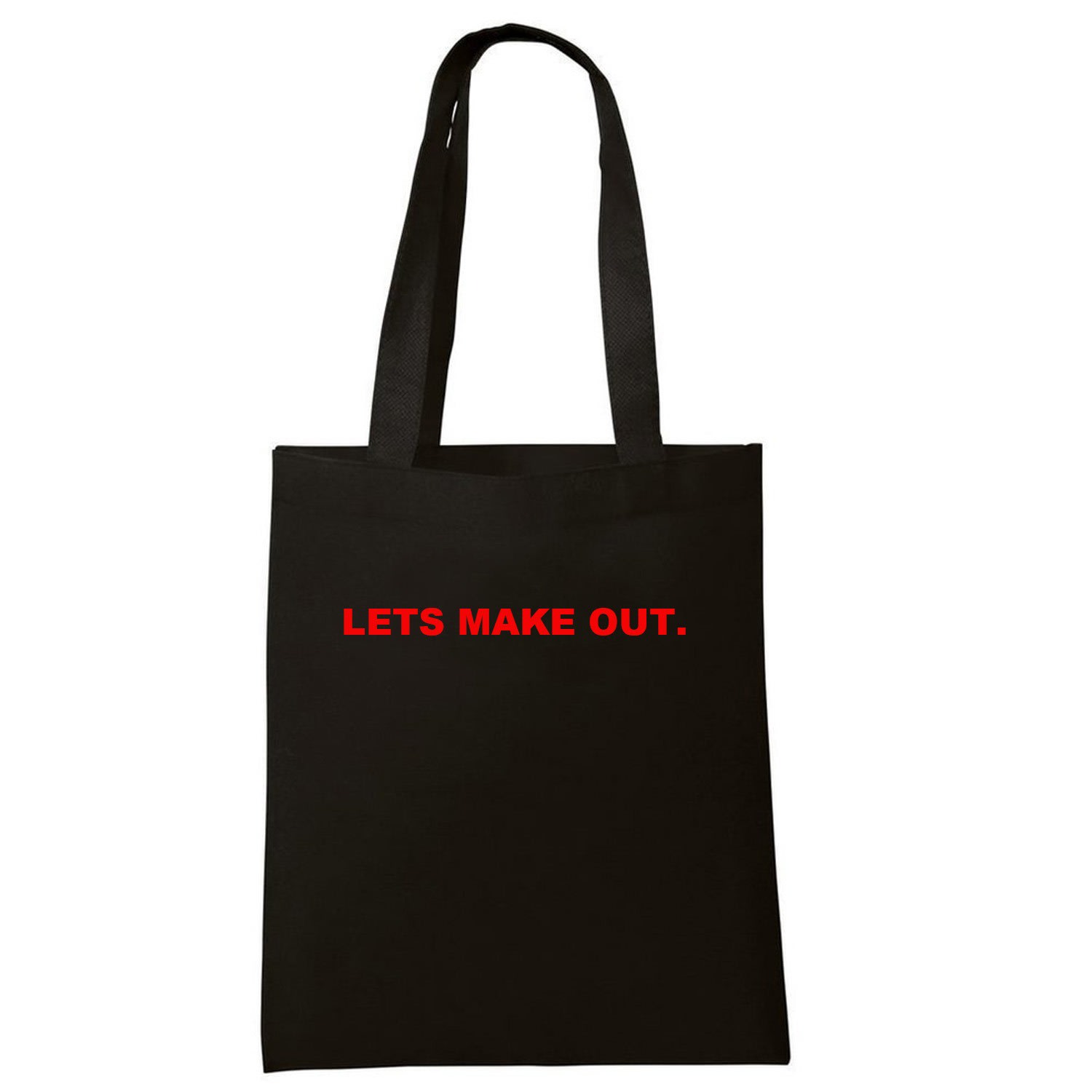 Women’s Black / Red Black ’Lets Make Out’ Tote Bag Quillattire