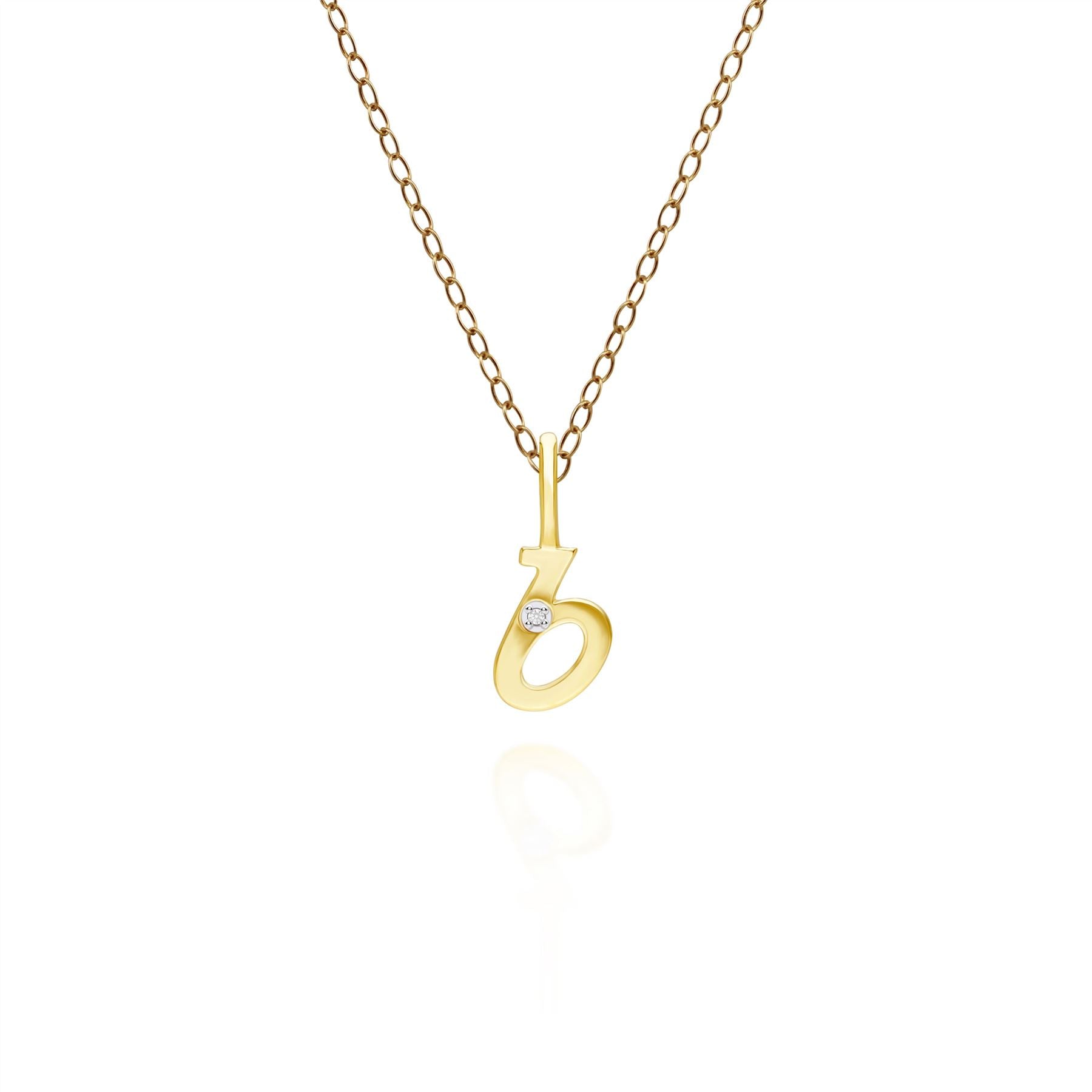 Women’s Alphabet Letter B Diamond Pendant In Yellow Gold Gemondo