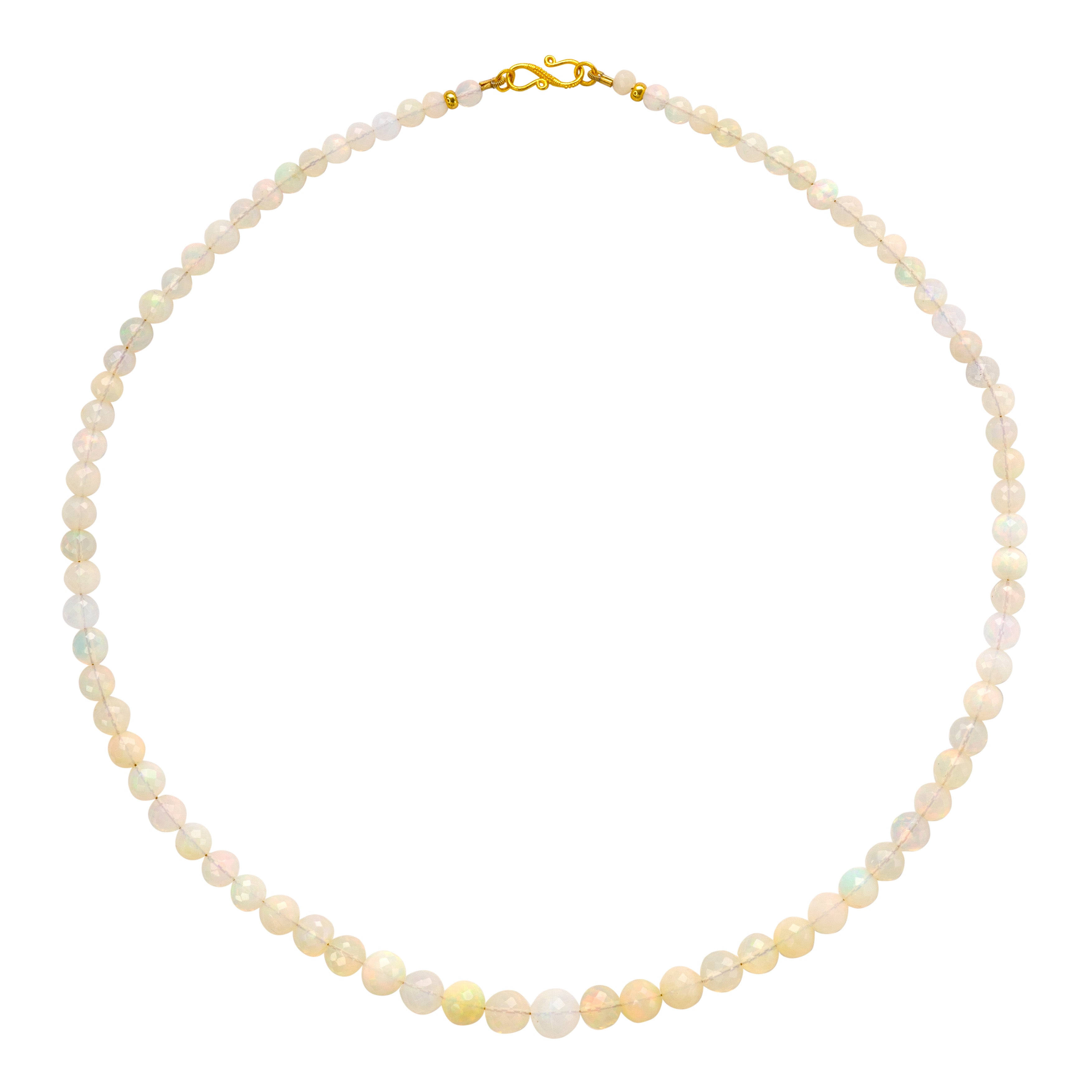 Bombyx House Women's Gold / White Ethiopian Opal Necklace Gold