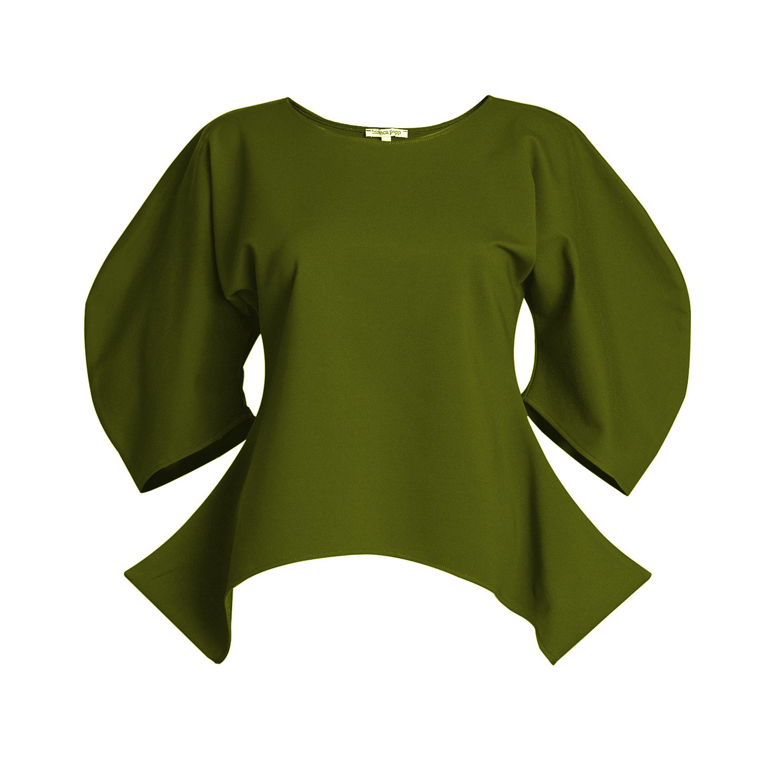 Bianca Popp Women's Green Puff Blouse With Flaps In Olive