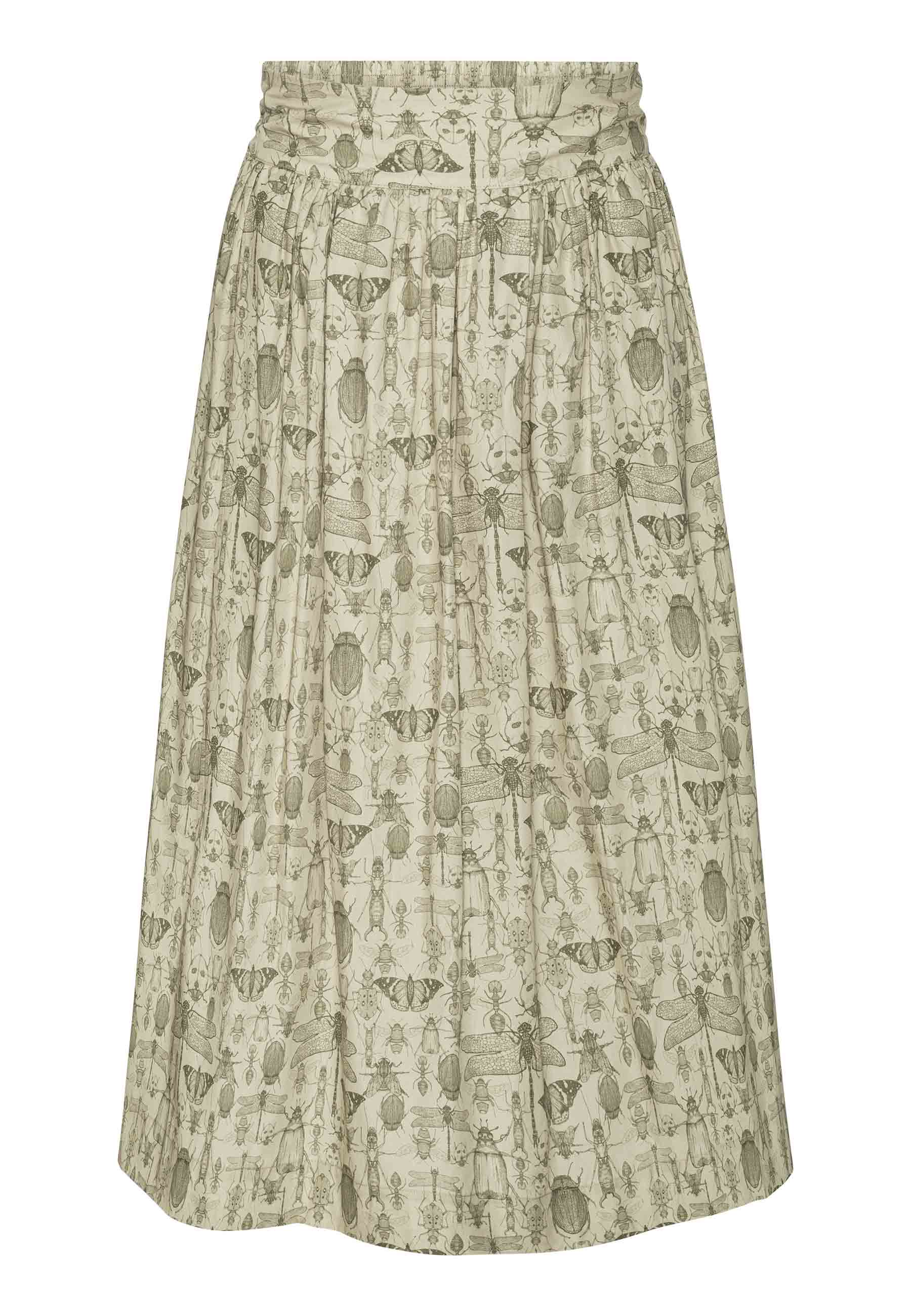 Grobund Women's Green  Mette Skirt - The Long One With Insects