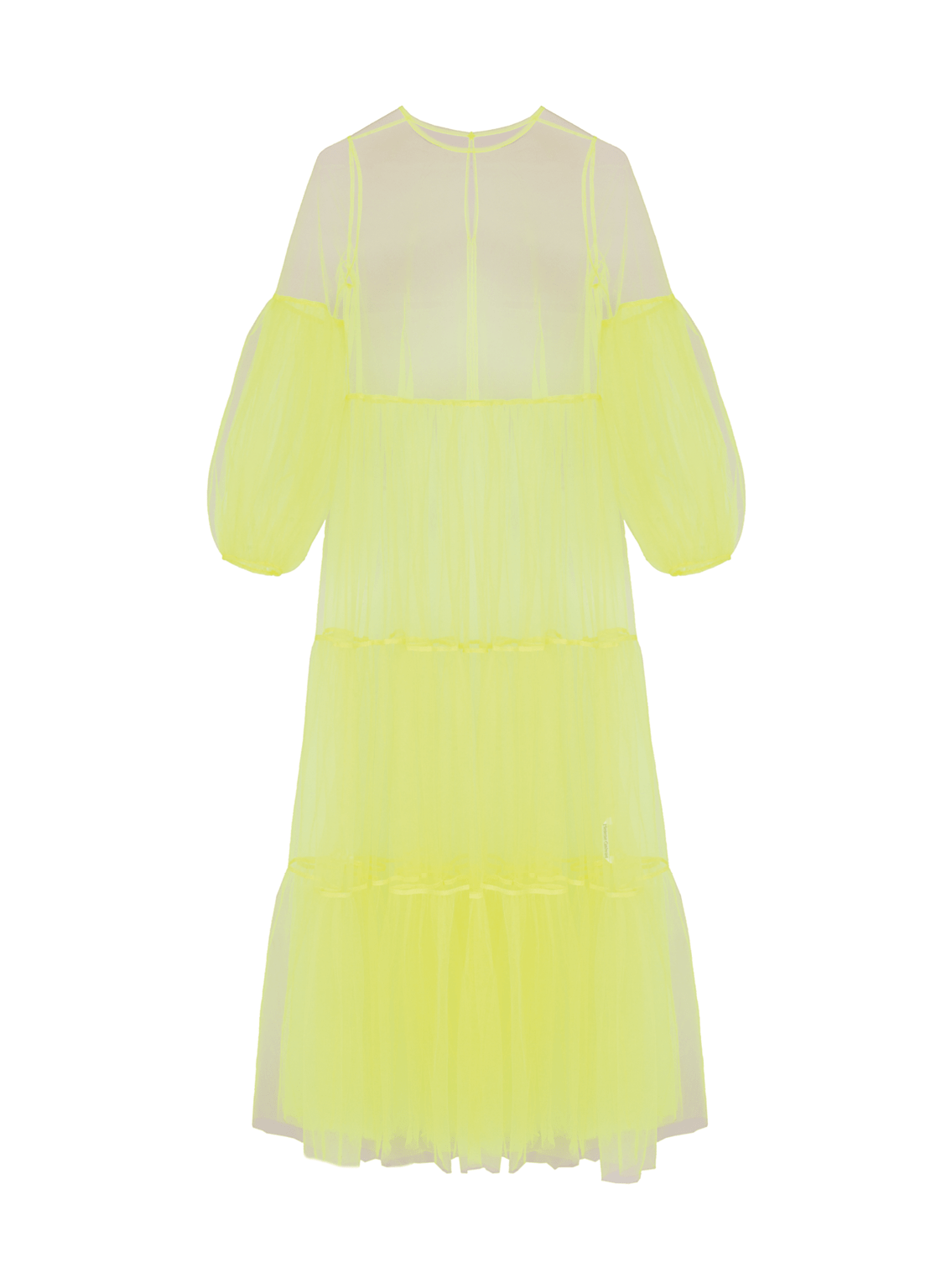 Helene Galwas Women's Yellow / Orange Alena Maxi Tulle Dress Neon-yellow In Yellow/orange