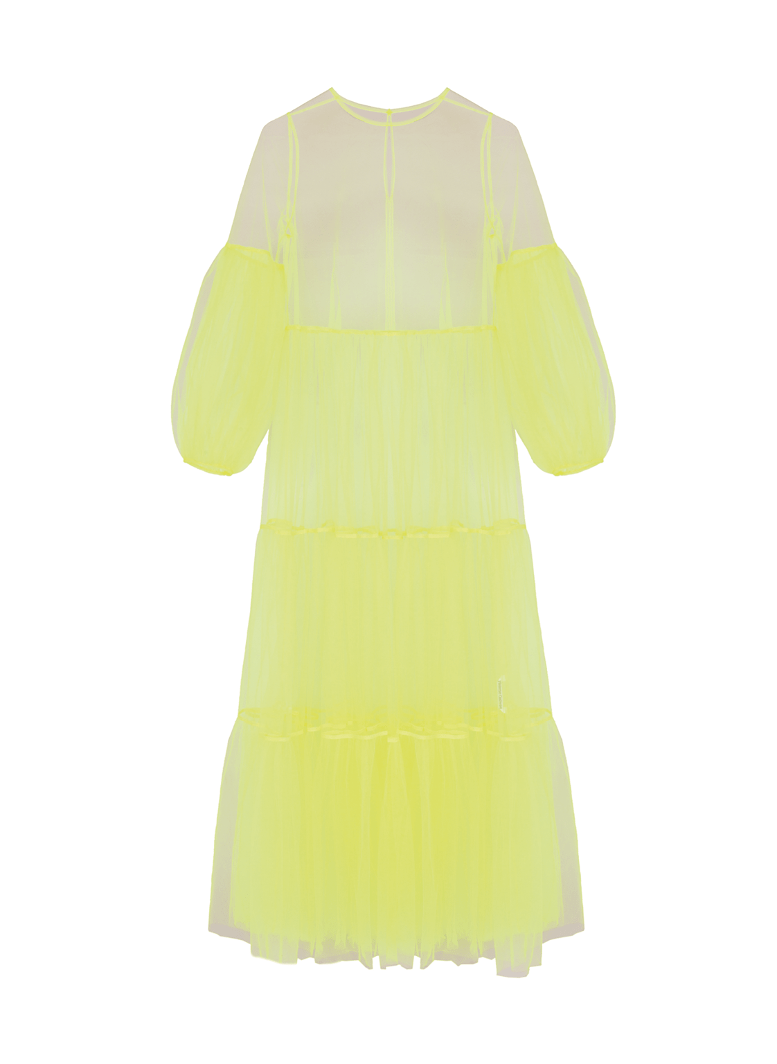 Helene Galwas Women's Yellow / Orange Alena Maxi Tulle Dress Neon-yellow