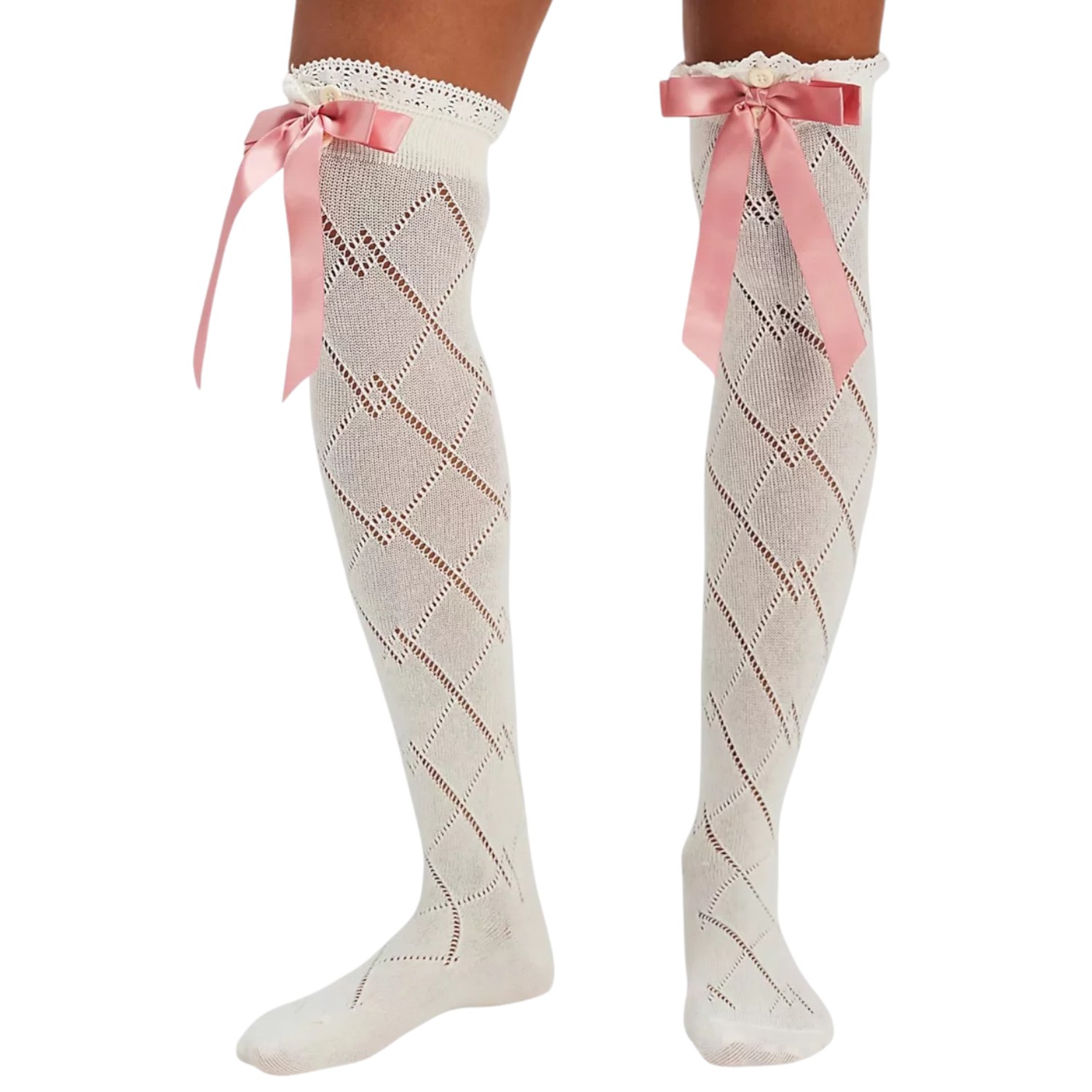 High Heel Jungle By Kathryn Eisman Women's Neutrals Paris Knit Ribbon Tall Sock