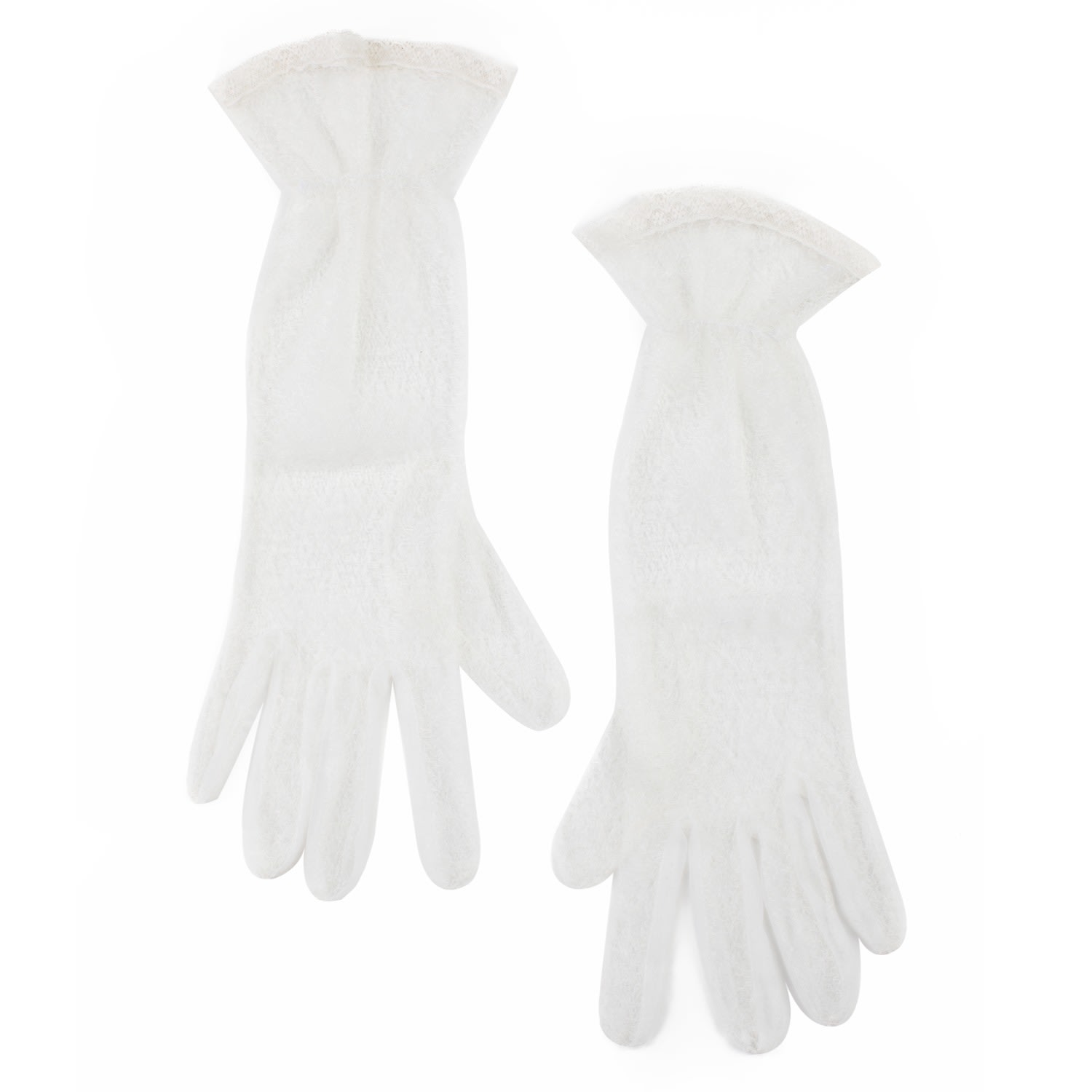 Women’s White Leah Gloves One Size Azima Musayeva