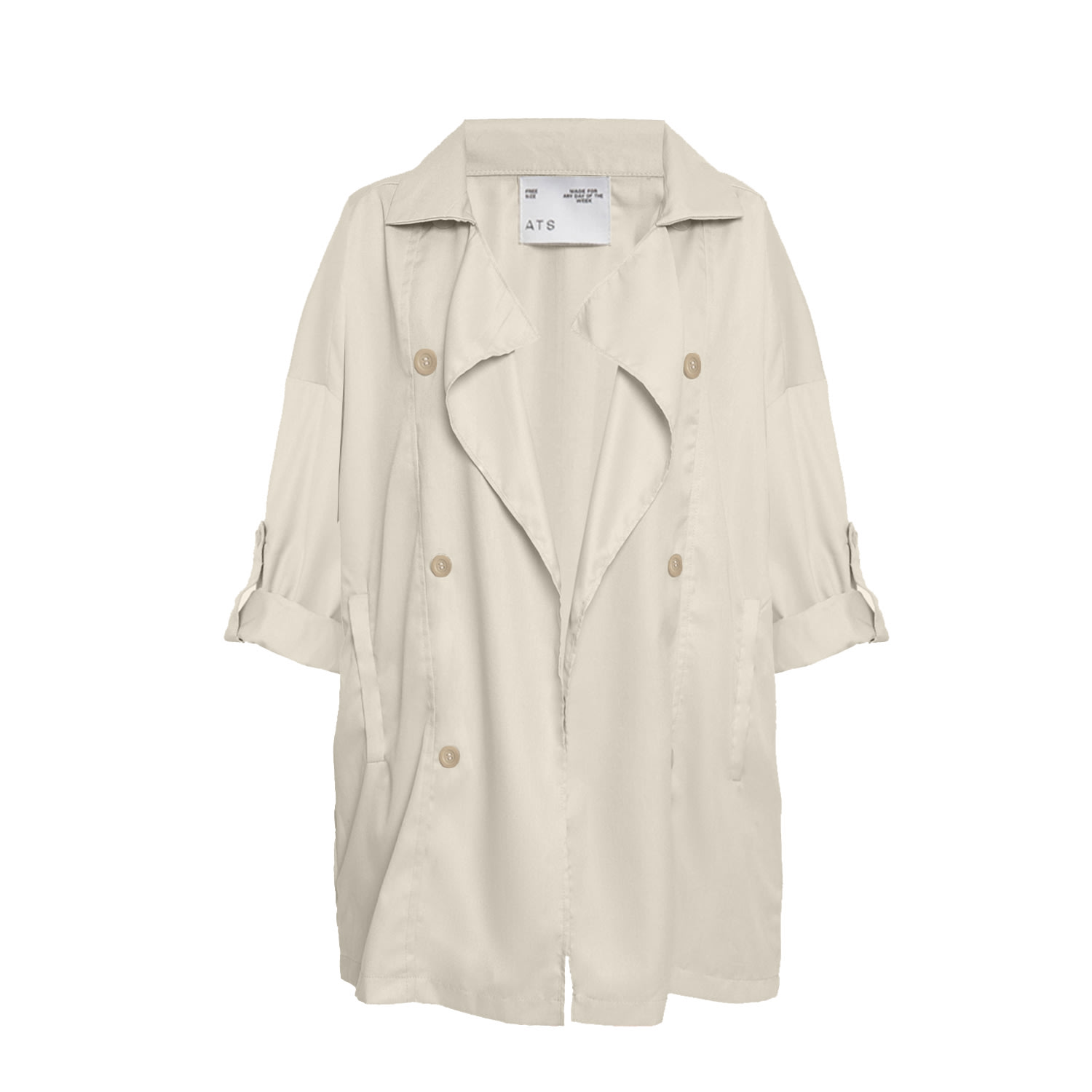 Ats The Label Women's Neutrals Cara Ivory Convertible Sleeve Button Outerwear In White