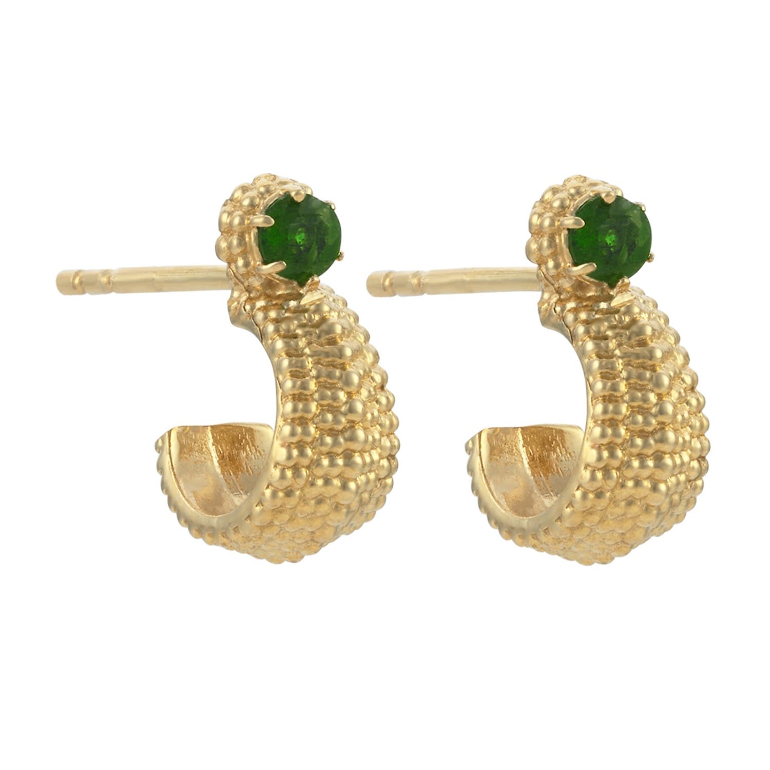 Women’s Gold / Green Sundar Earrings Gold Chrome Diopside Zoe and Morgan