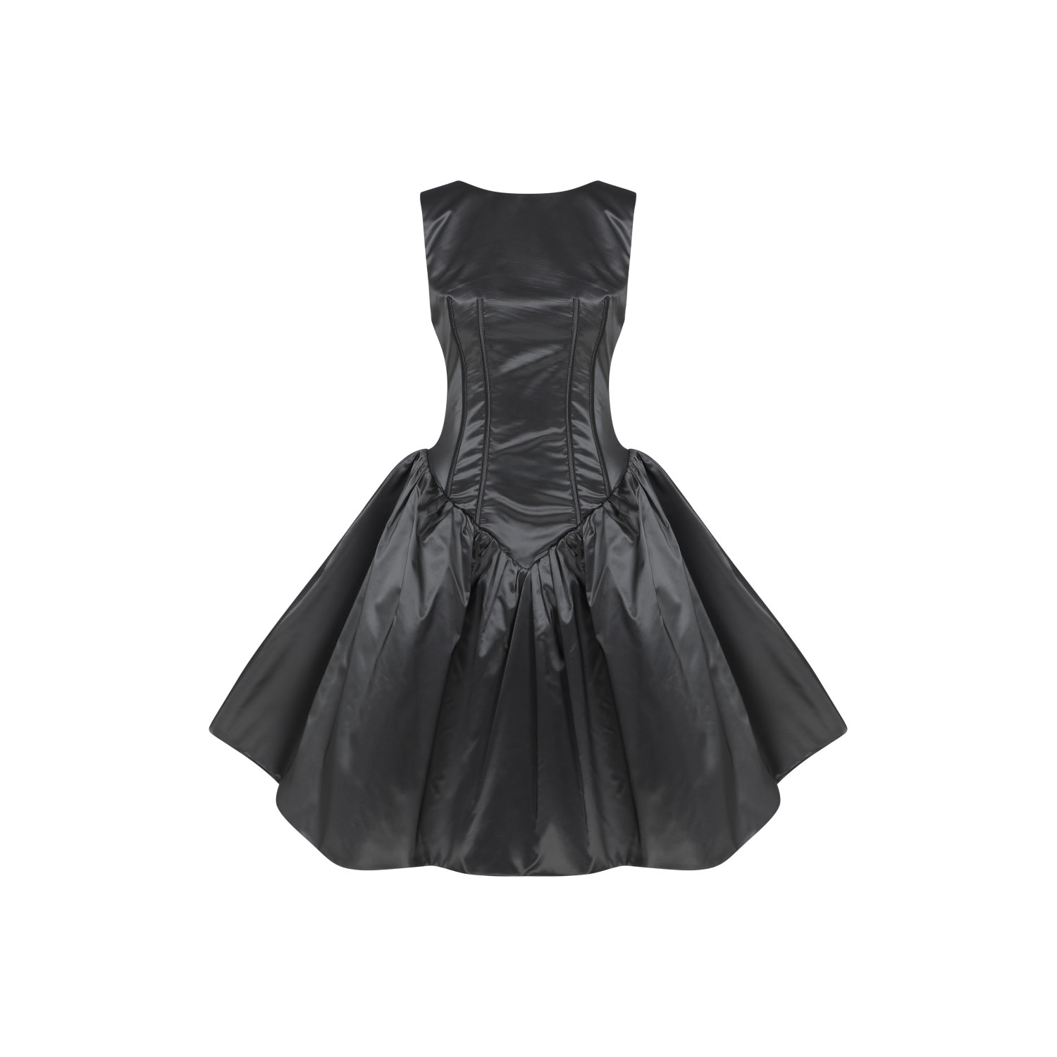 Zan Studio Women's Puffy Dress With Chain - Grey In Grey