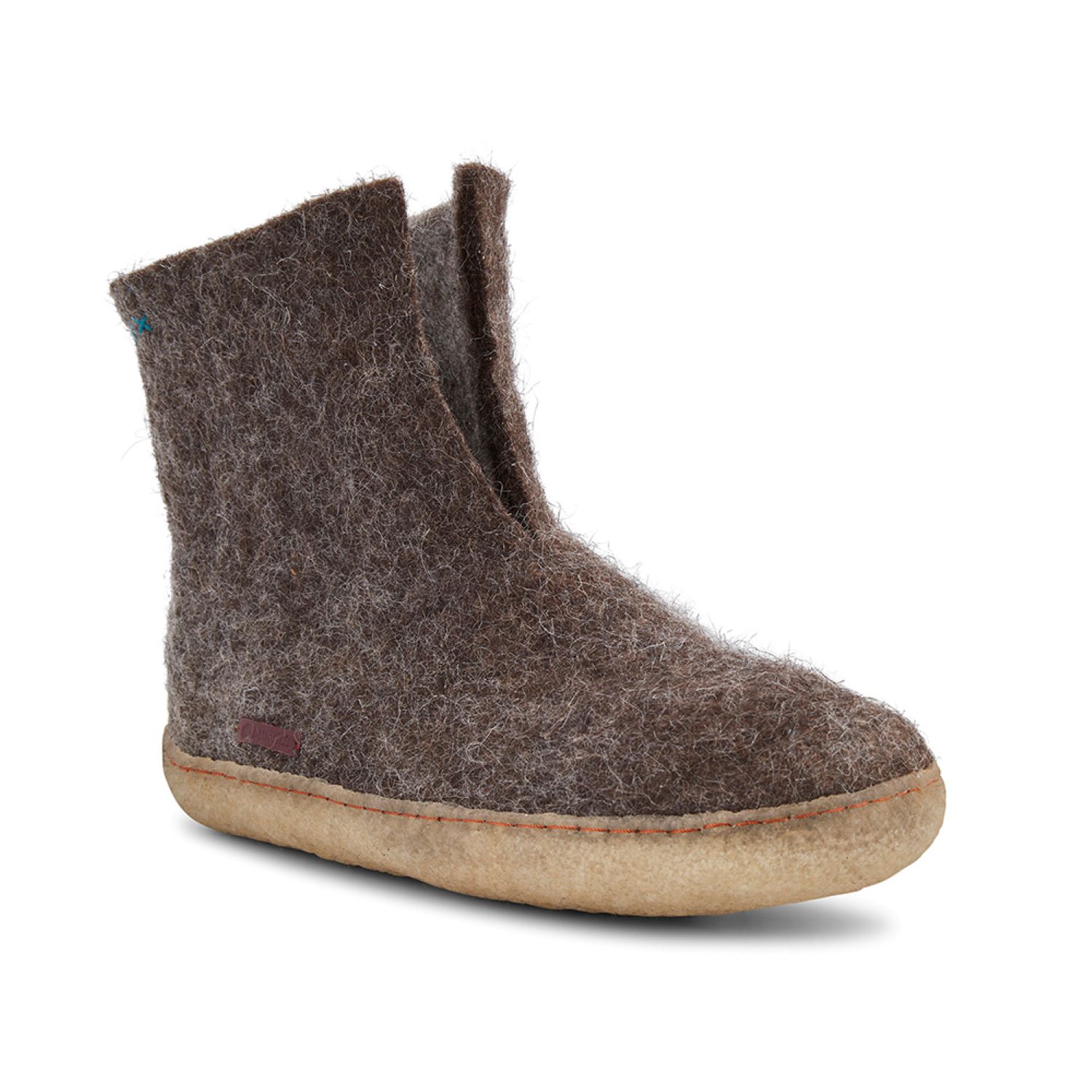 Betterfelt Women's High Boot - Brown With Natural Crepe Rubber Sole In Brown