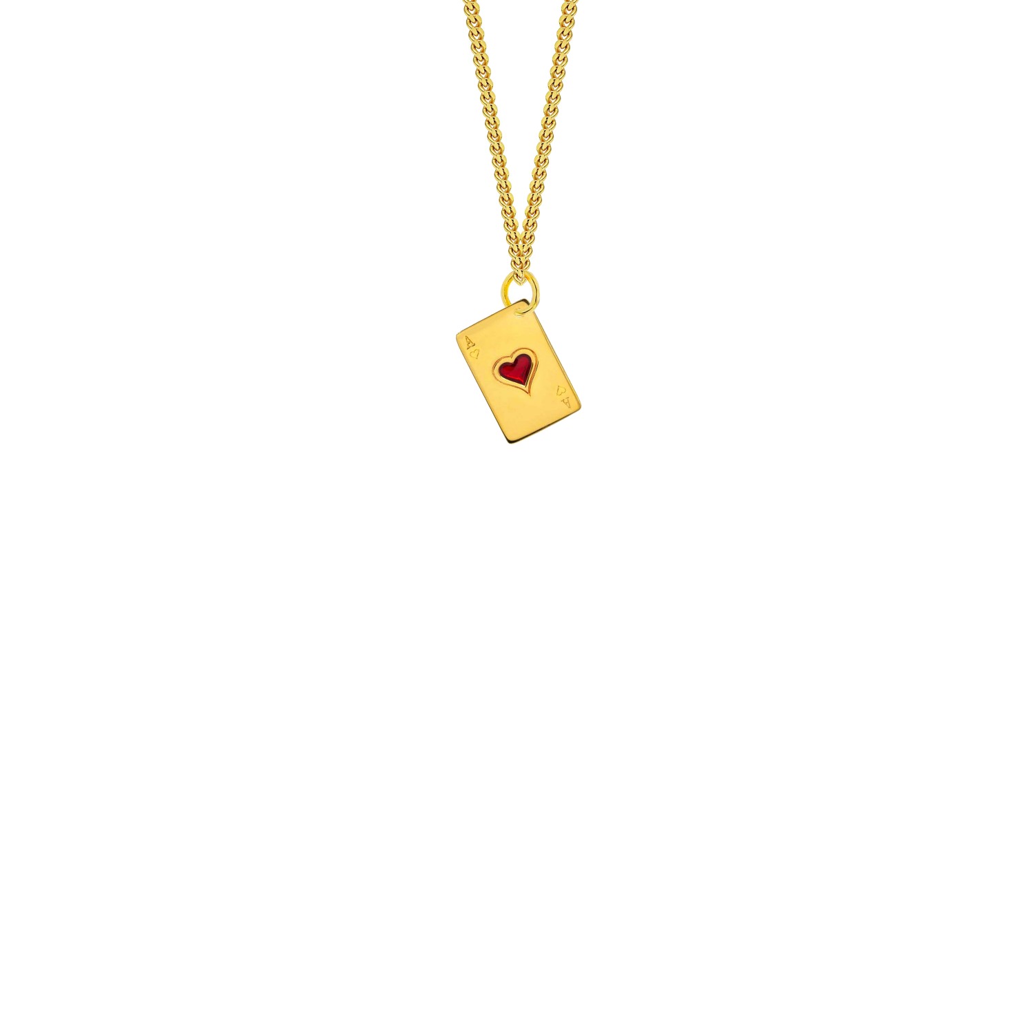 Women’s Red / Gold 18Kt Gold Plated & Red Enamel Ace Of Hearts Mini Pendant True Rocks