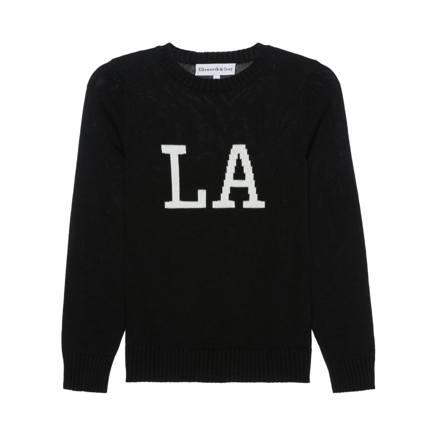 Ellsworth & Ivey Women's Black Los Angeles Crewneck Sweater