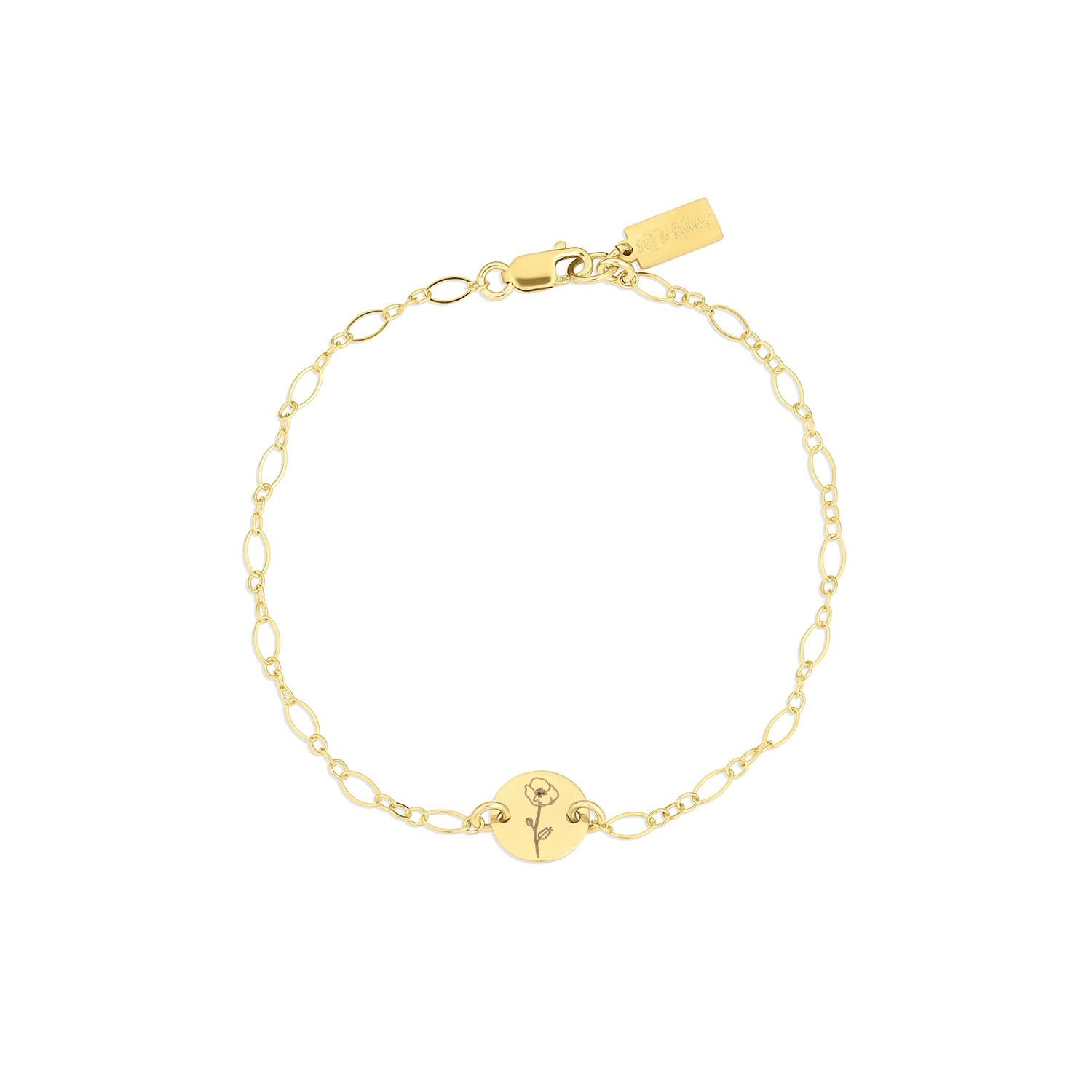 Set & Stones Women's Gold Lily Birth Flower Bracelet - August