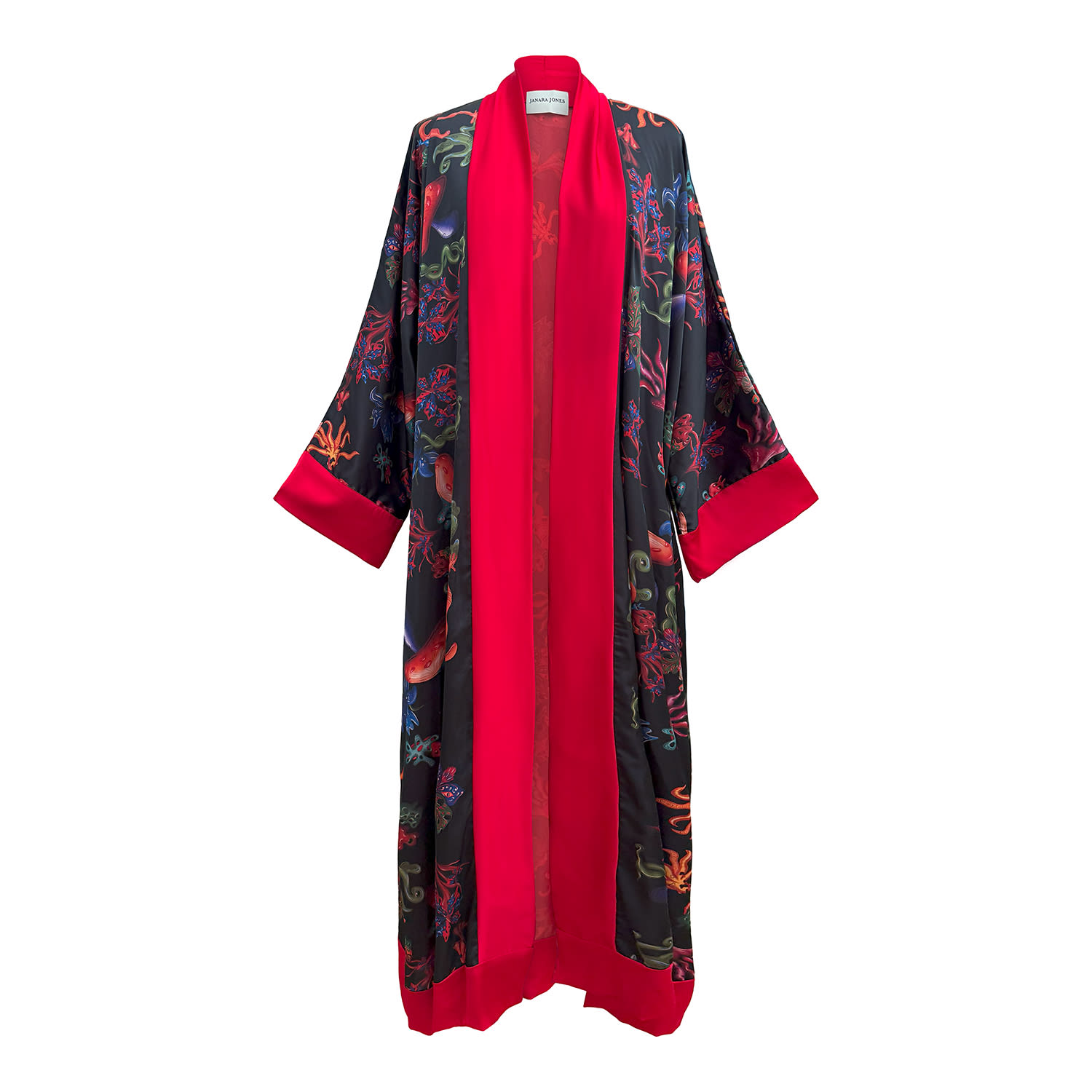 Women's Psycho Mushrooms Satin Abaya Kaftan | One Size | Janara Jones