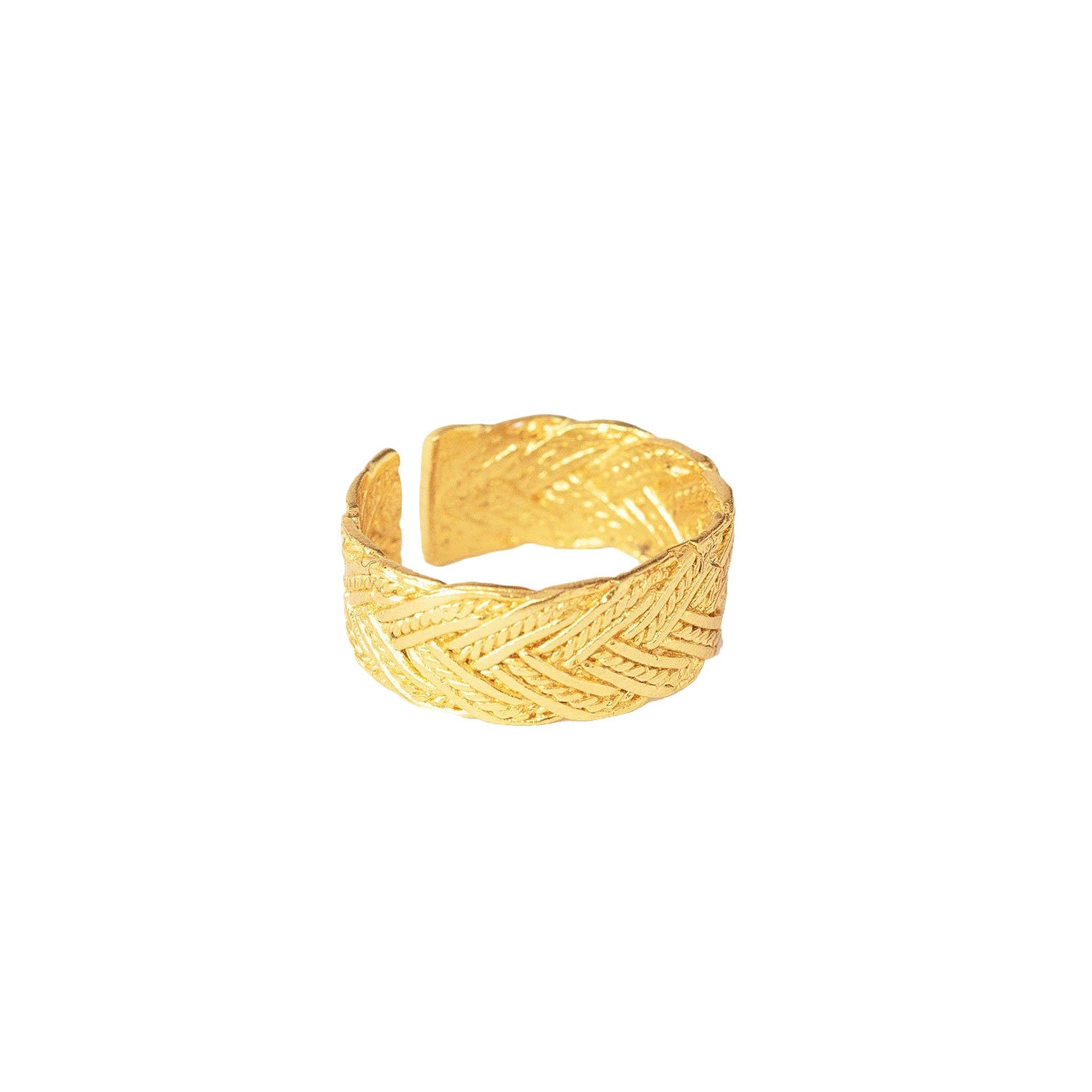 Ottoman Hands Women's Demetra Gold Braided Stacking Ring