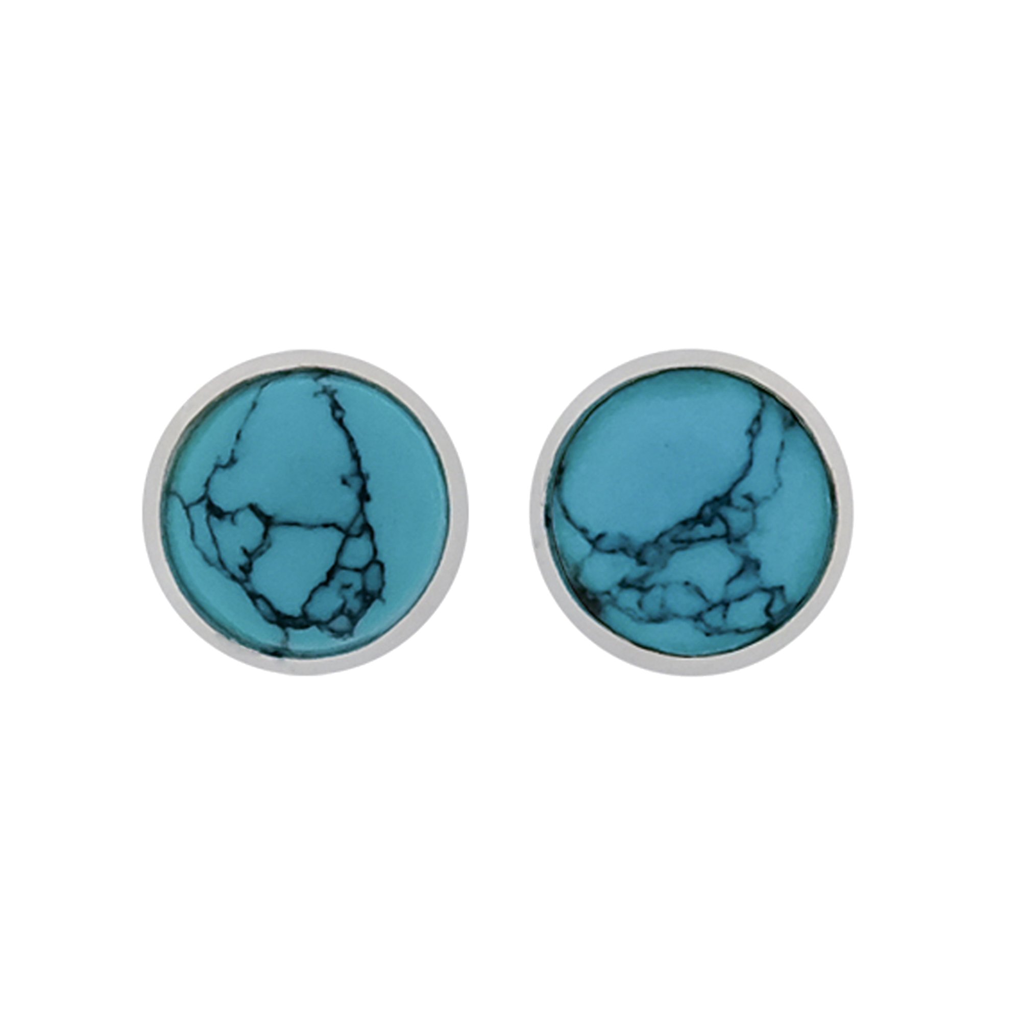 Women’s Silver / Green Maya Interchangeable Silver Stud Earrings - Turquoise Charlotte’s Web Jewellery