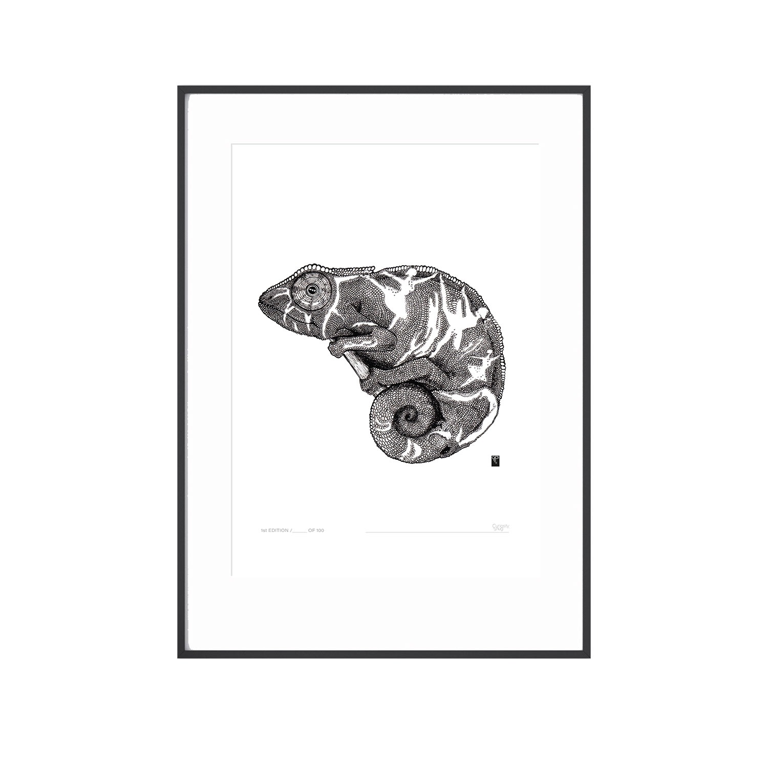 Curiosity Snug Curious Creatures Series - Curious Chameleon Print - Black In Multi