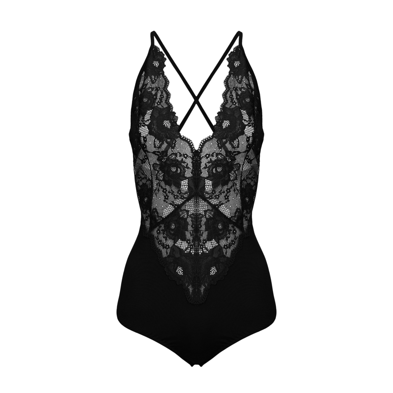 Xalapa Black Lace Lingerie Bodysuit