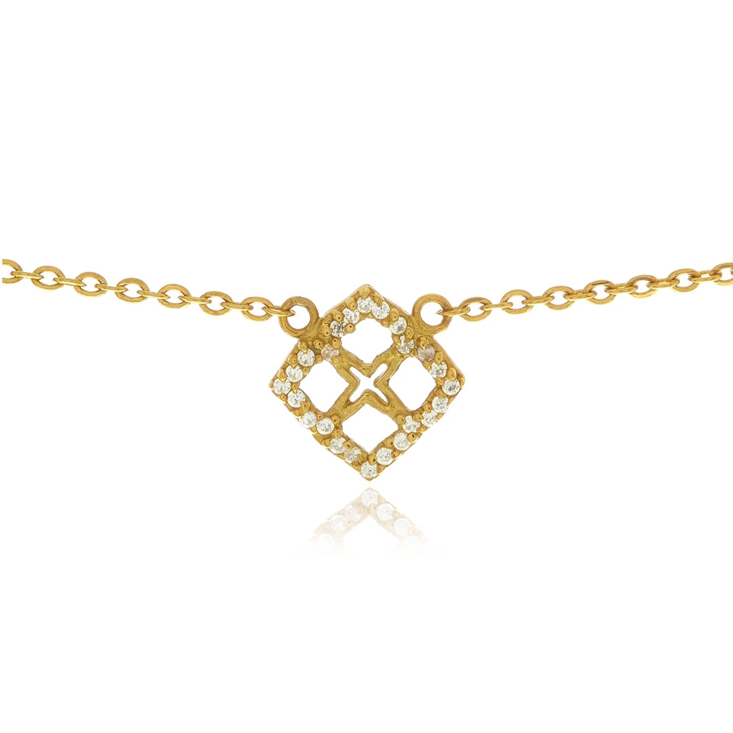 Women’s Signature Gold Mini Flower Diamond Necklace Georgina Jewelry