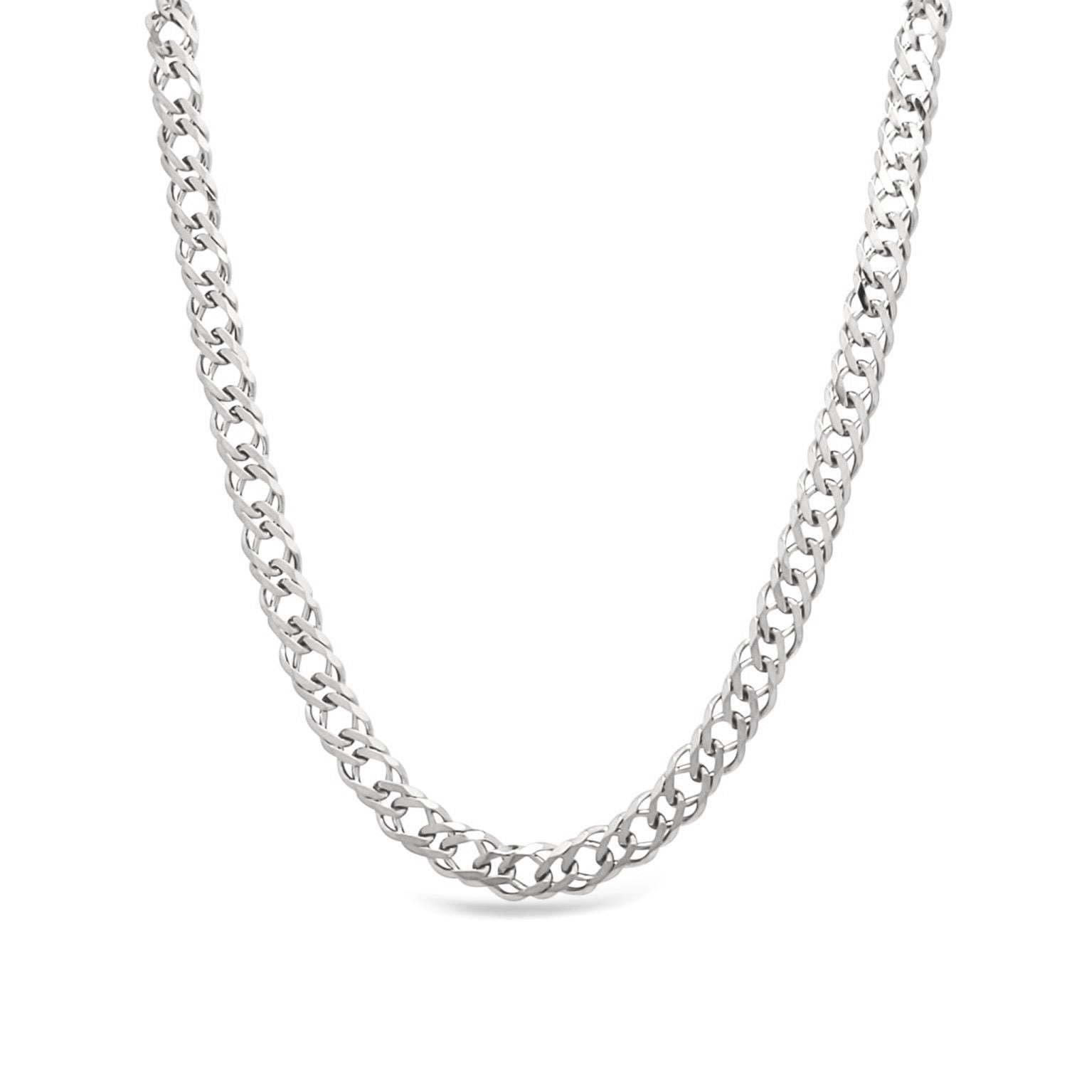 Lutiro Women's Silver Double Link Chain Necklace In Silver