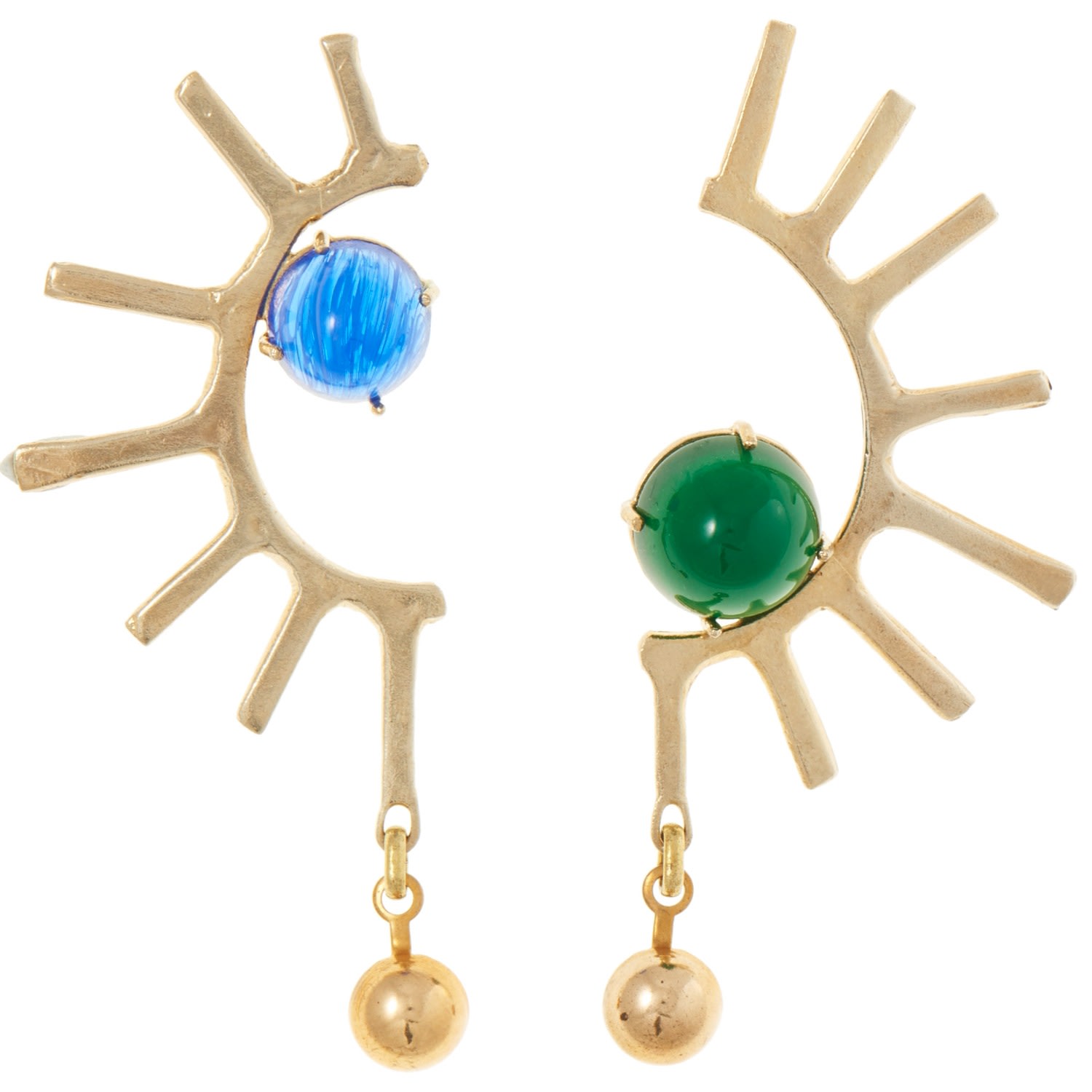 Castlecliff Women's Gold / Green / Blue Zenith Earring
