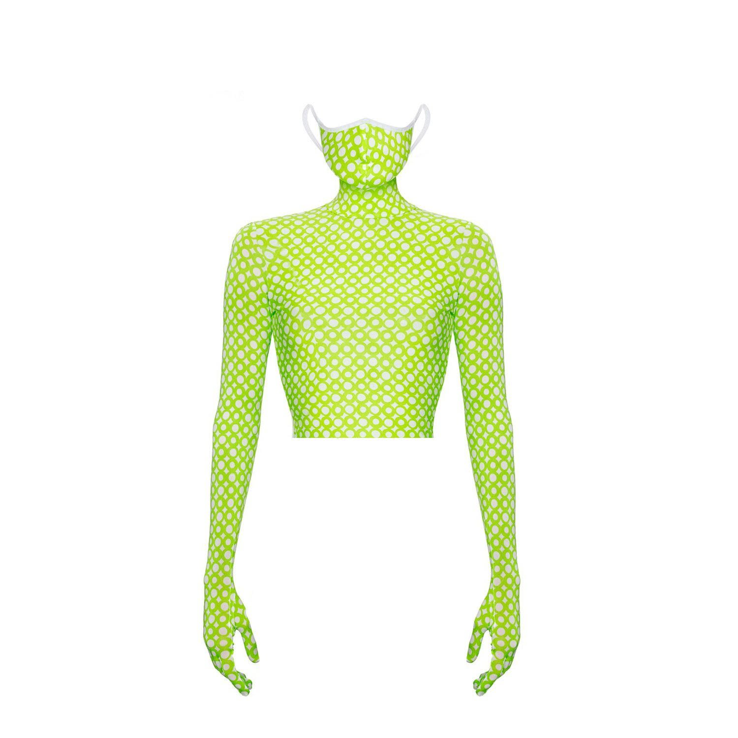 Monosuit Women's Croptop Mask Ring - Green In Green