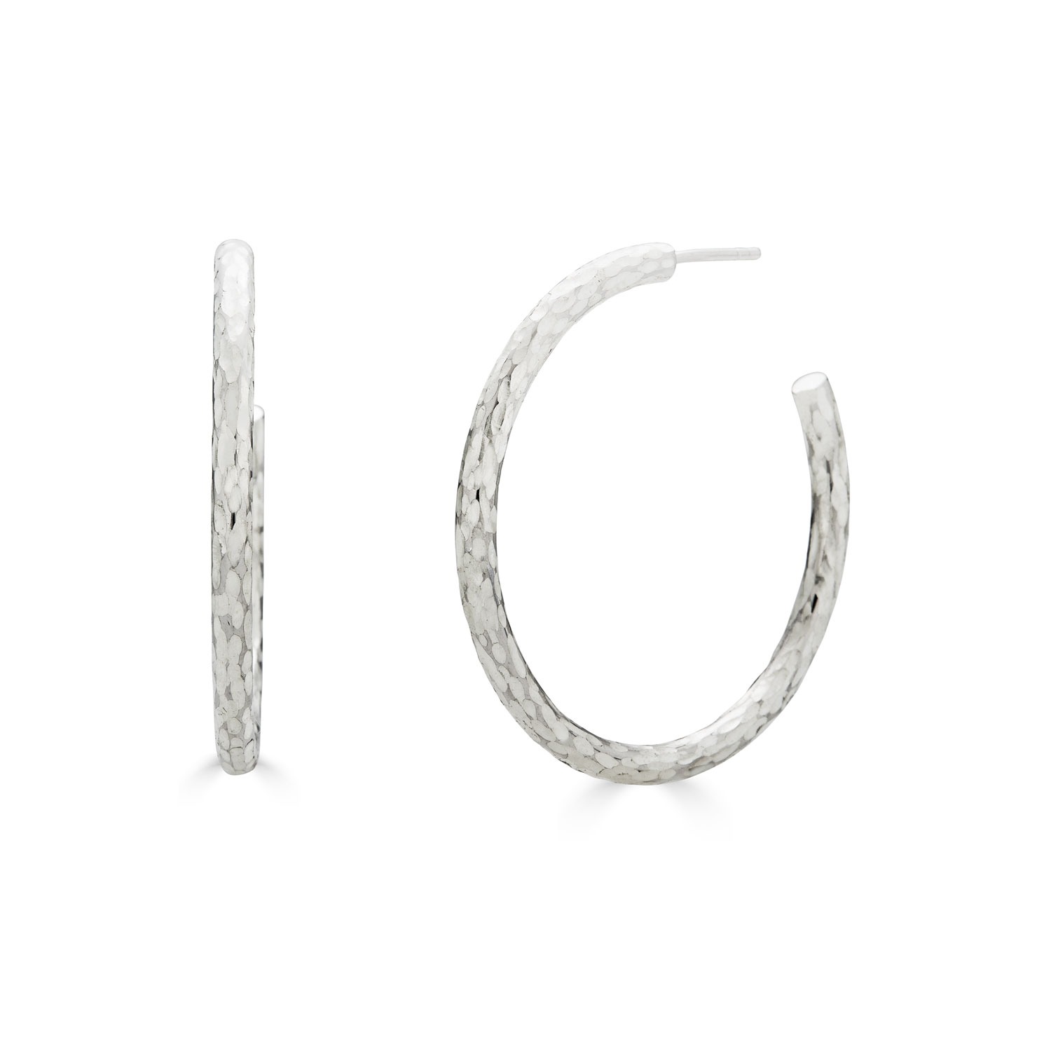 IPPOLITA Lightweight Medium Hammered Hoop Earrings in 925 Silver