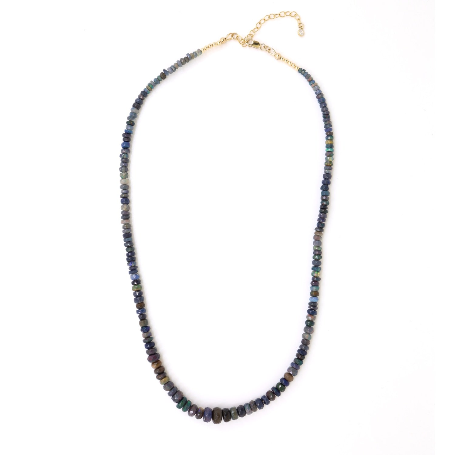 Shar Oke Women's Black / Gold Black Ethiopian Opal Necklace