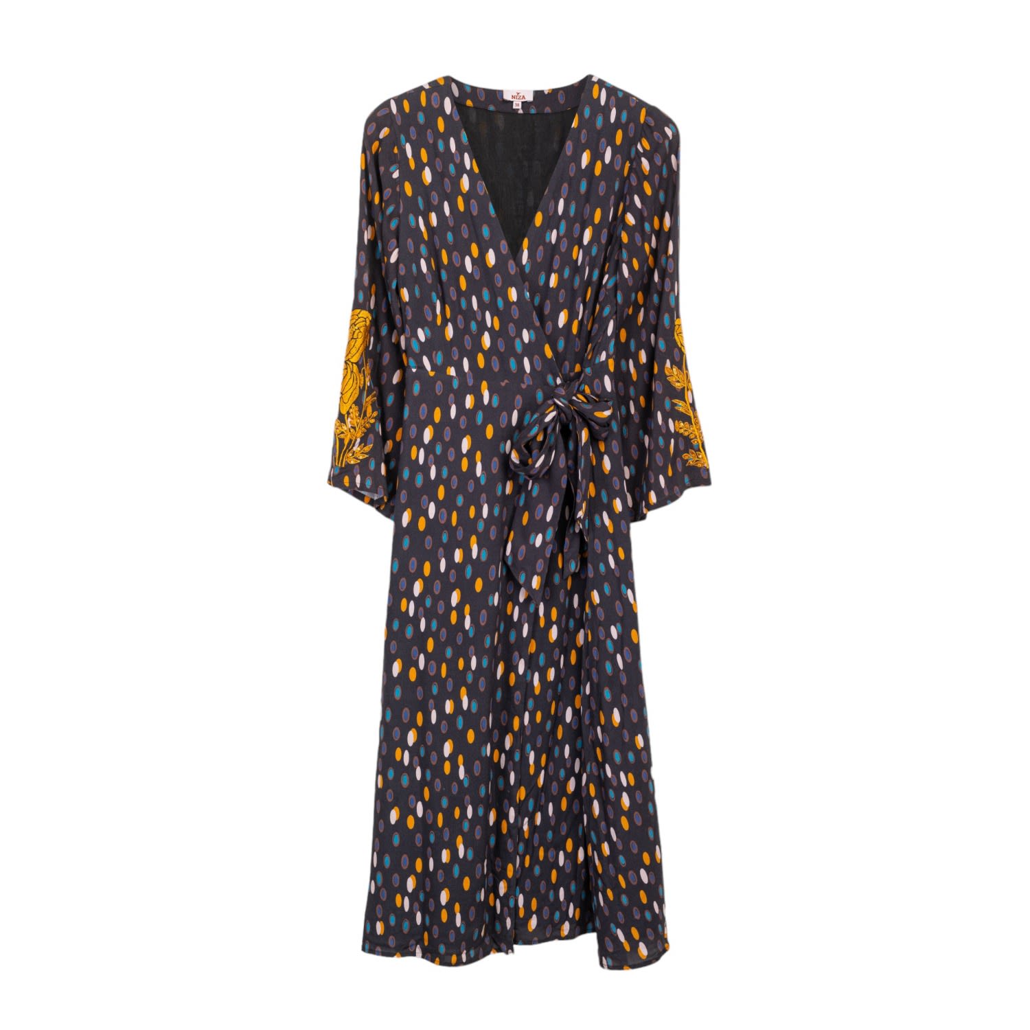 Niza Women's Black Alejandra Polka Dot Midi Dress In Black