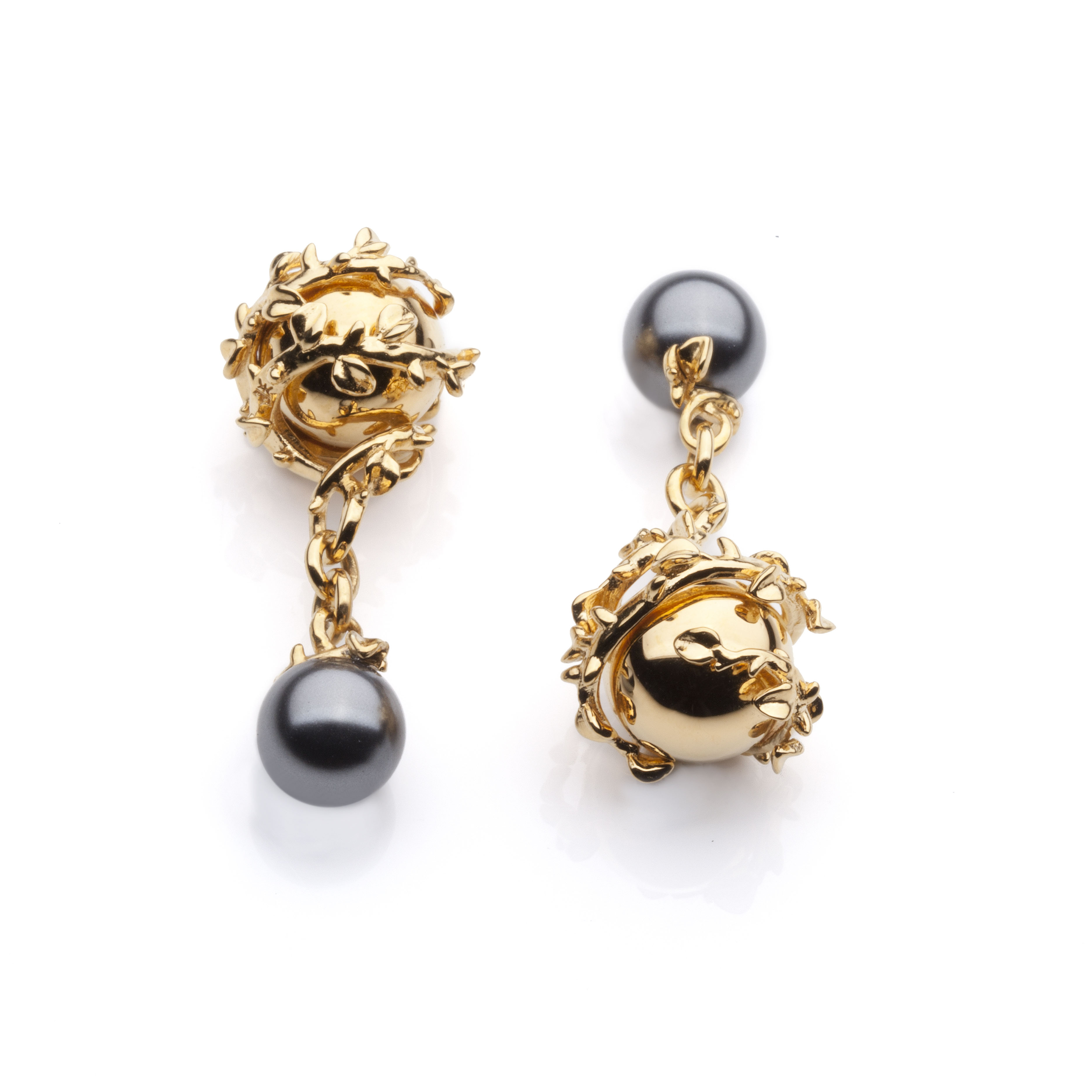 Men’s Gold Orb & Pearl Cufflinks Kasun