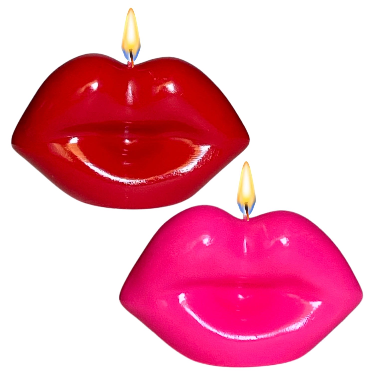 Kiss Me Lips - Red & Neon Pink Neos Candlestudio