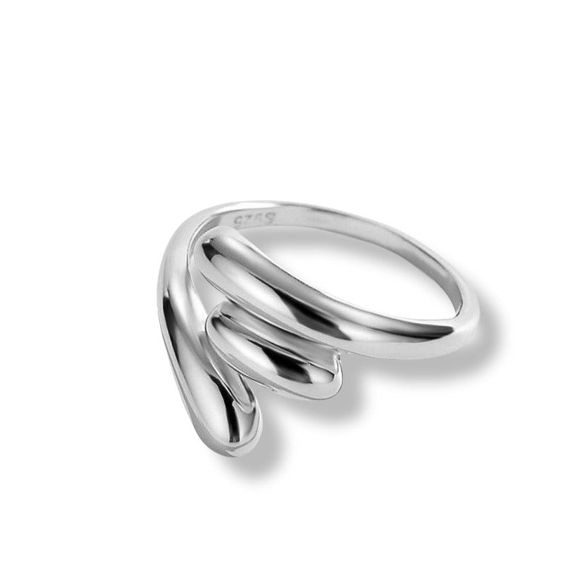 Gold Trip Women's Water Drop Ring In Silver In Metallic