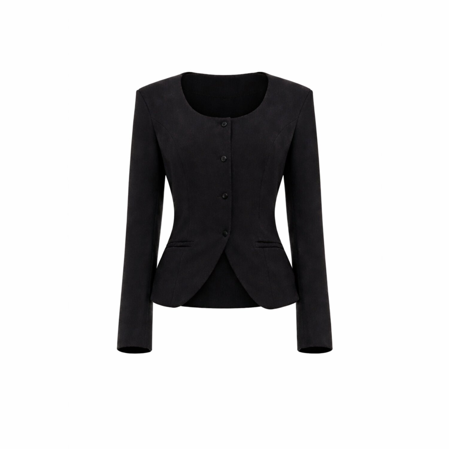Women's Black Lucia Suiting Sculpted Blazer | Medium | Icon Leva