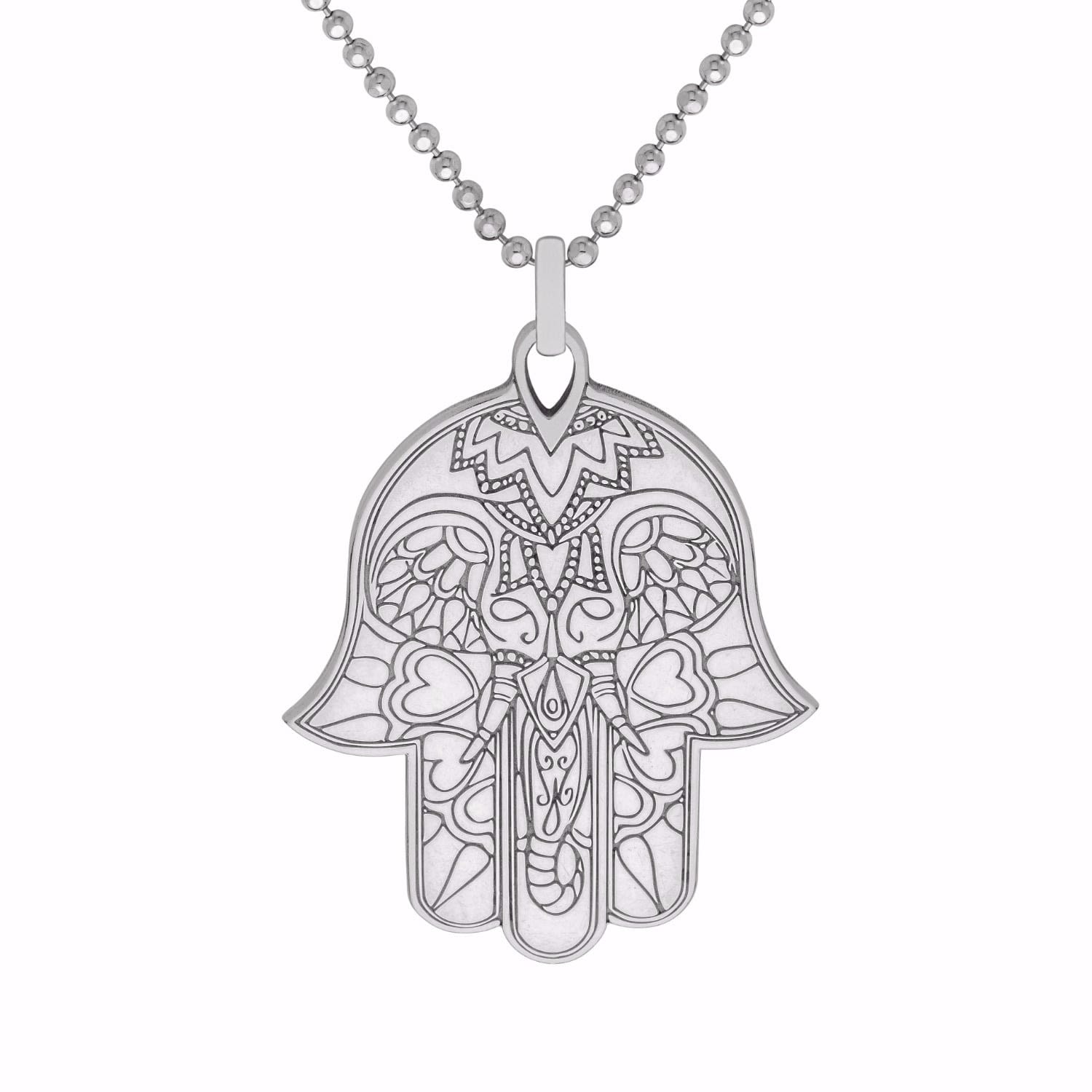 Women’s Small Silver Hamsa Hand Pendant Necklace Cartergore