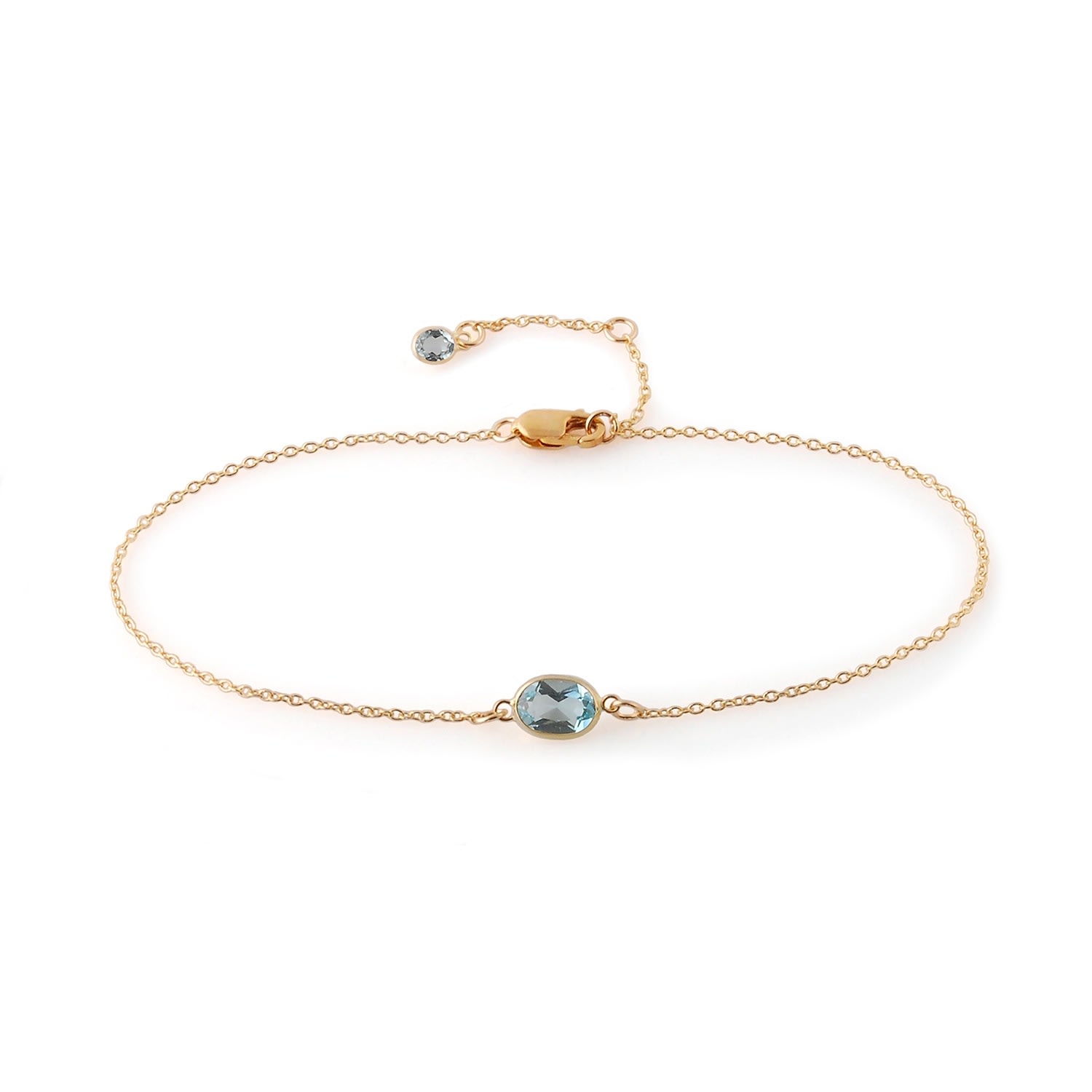 Women’s Gold / Blue Single Stone Bezel Set Blue Topaz Bracelet In 14K Yellow Gold Amy Gambill Designs