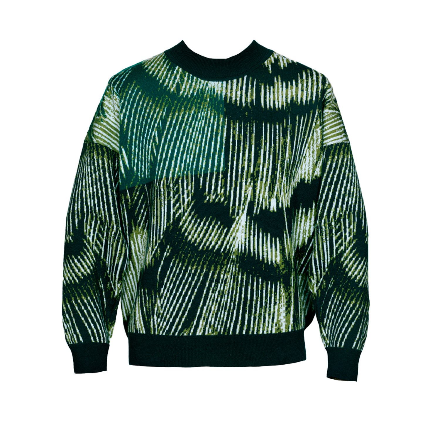 Men’s Alatus Merino Wool Knitted Pattern Jumper Moss Green Large Essien & Emre