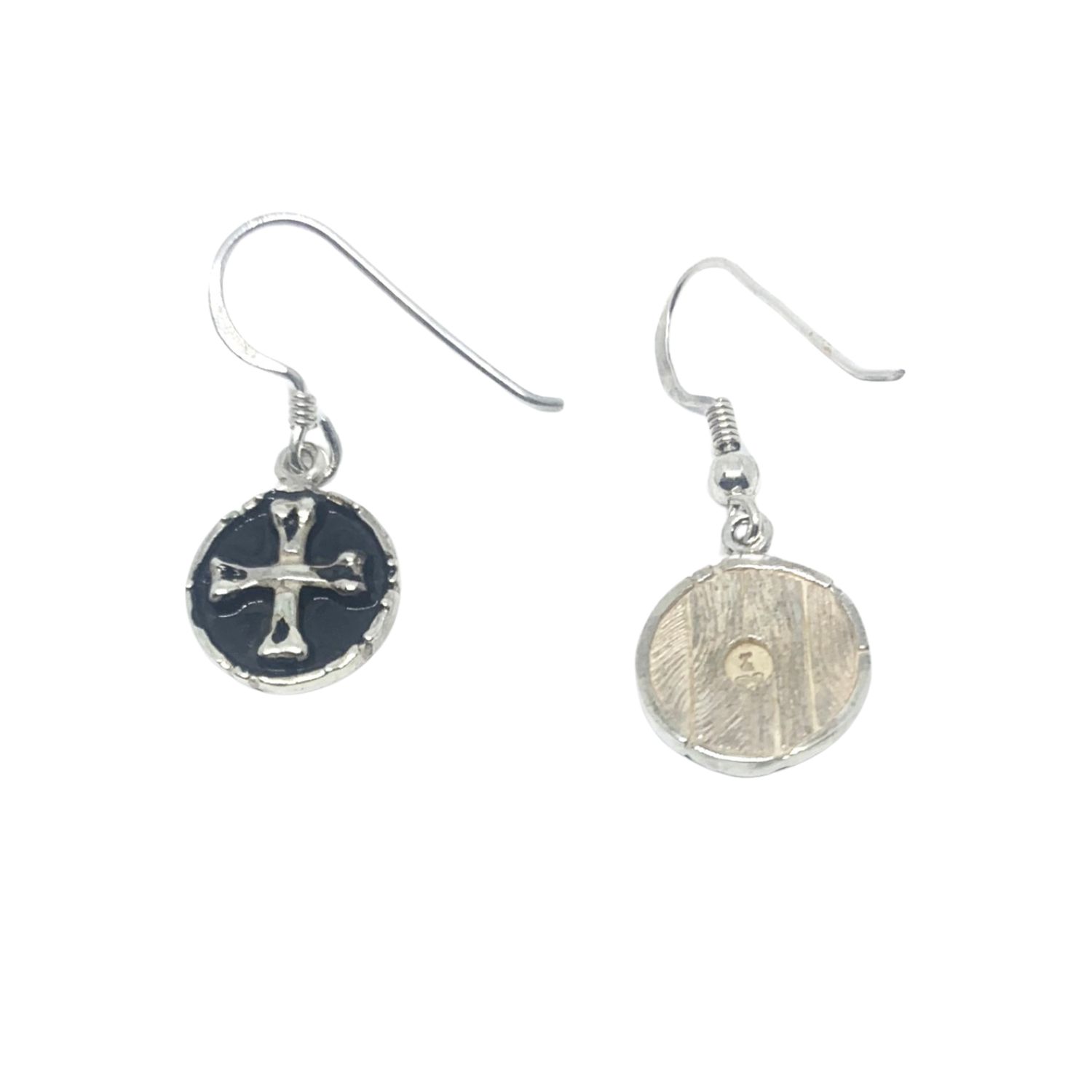Tg-jewellery By Tamara Gervasio Women's Silver / Black Bones Skull Enamel Earrings