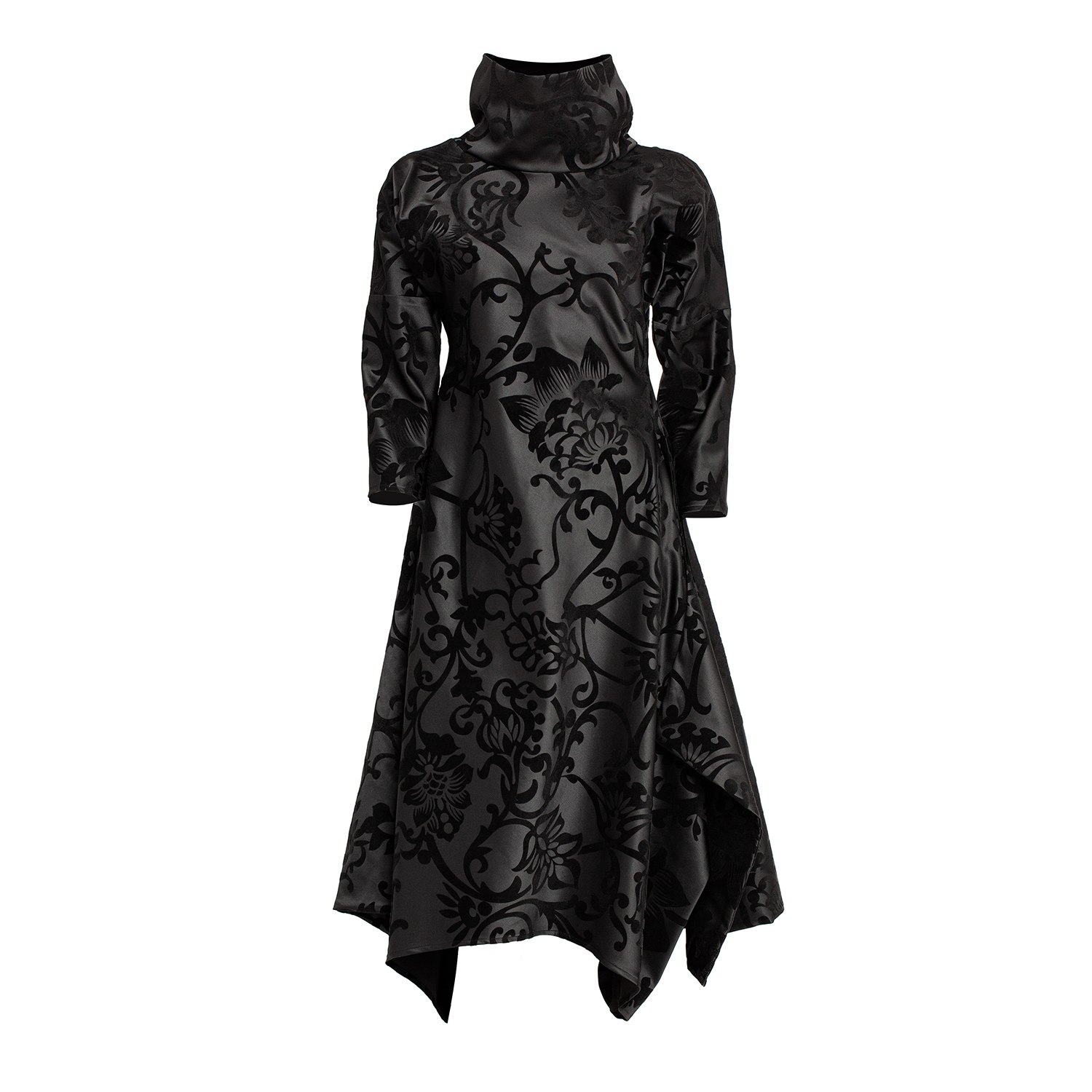 Women’s Many Angles Dress In Black Cotton With Flowers Small Bianca Popp